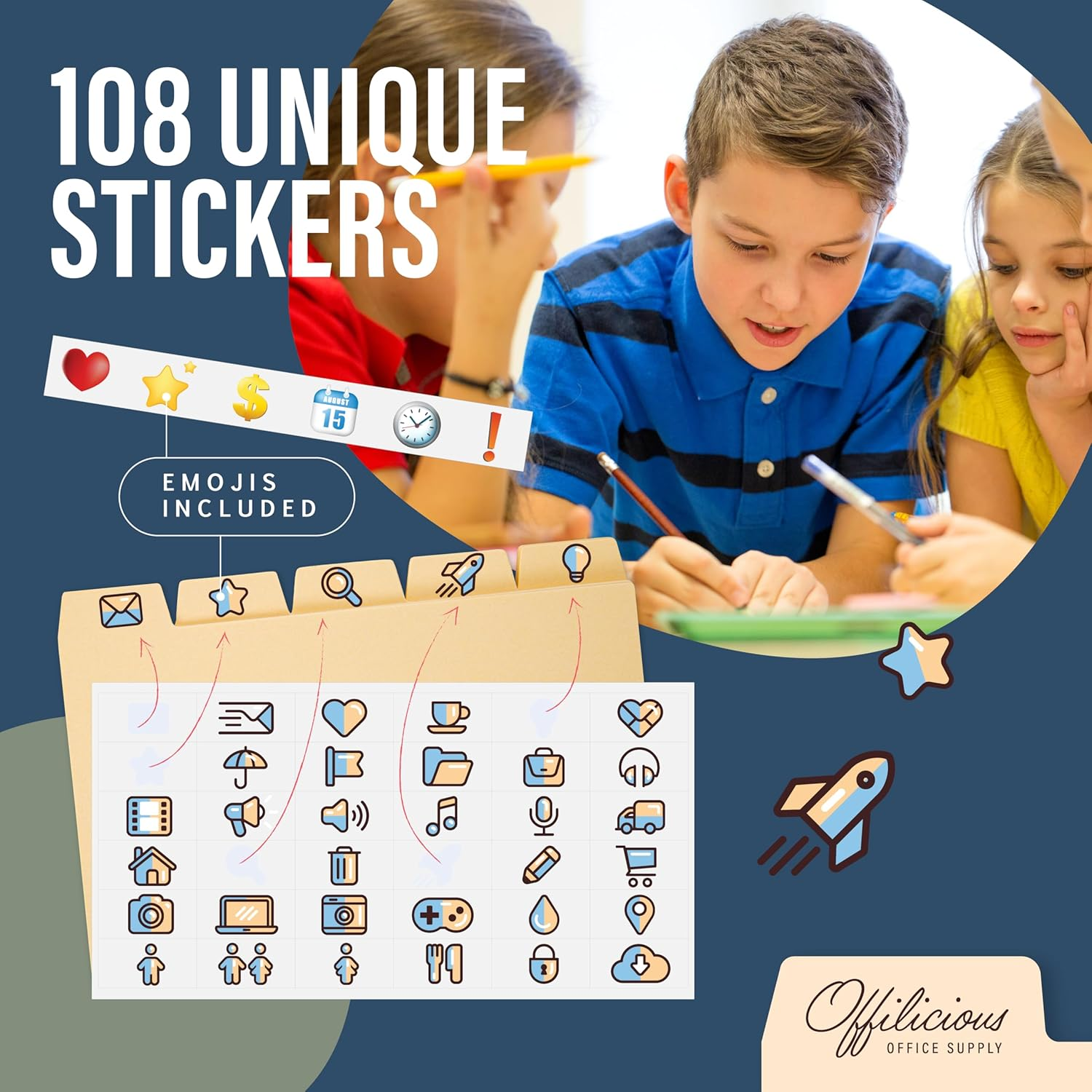 Index Card Holder 3X5 Set &ndash; Heavy-Duty Index Card Organizer Box with Dividers &ndash; 100 Ruled Index Cards 3X5, 25 Manila Dividers, 25 Plastic Dividers, 72 Easy-Read Stickers & 5 Box Labels image number 2