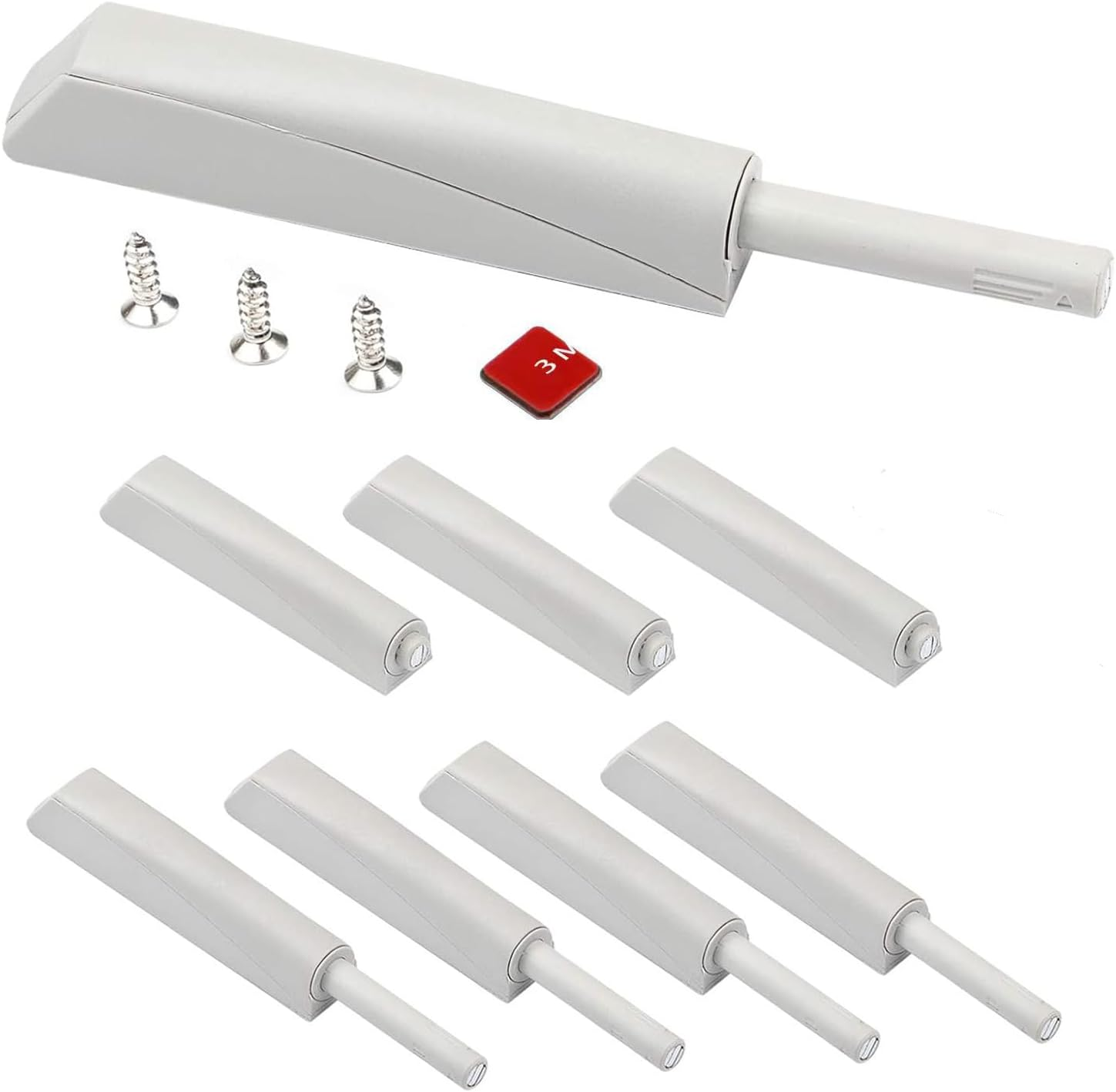 4Pcs Magnetic Push Latches for Cabinet Door, Cabinet Magnetic Latch with 2 Installation Methods, Magnetic Touch Latches for Closet, Cupboard, Wine, Cabinet, Drawer Sliding Door - Black