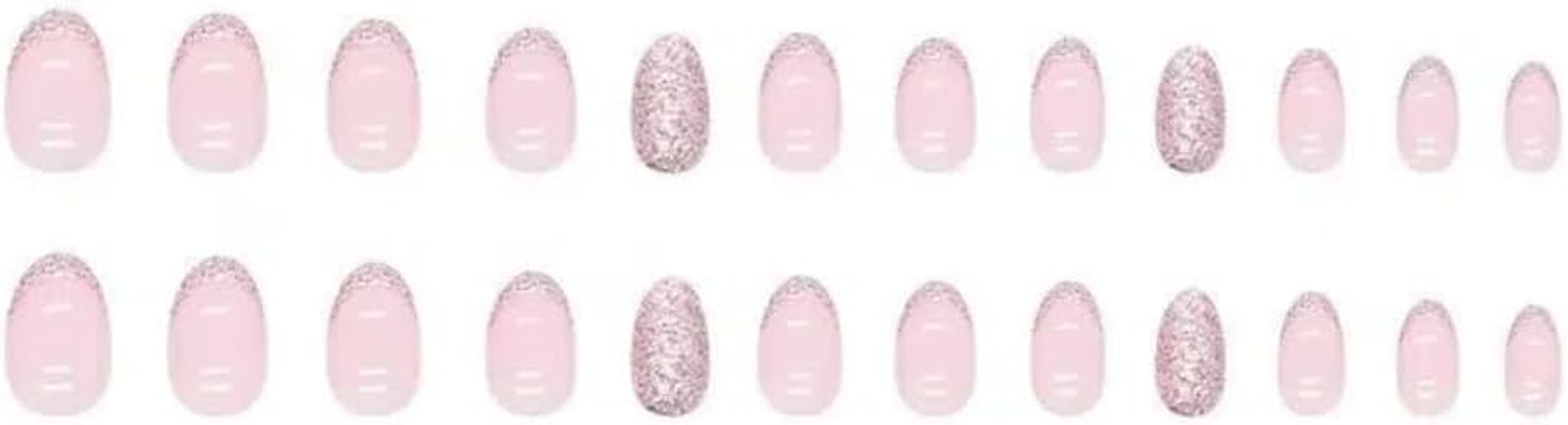 Ztcily False Nails Short Almond Pink False Nails Oval Short Shiny False Nails for Women Girls Accessories for Christmas Valentine'S Day Wedding image number 4