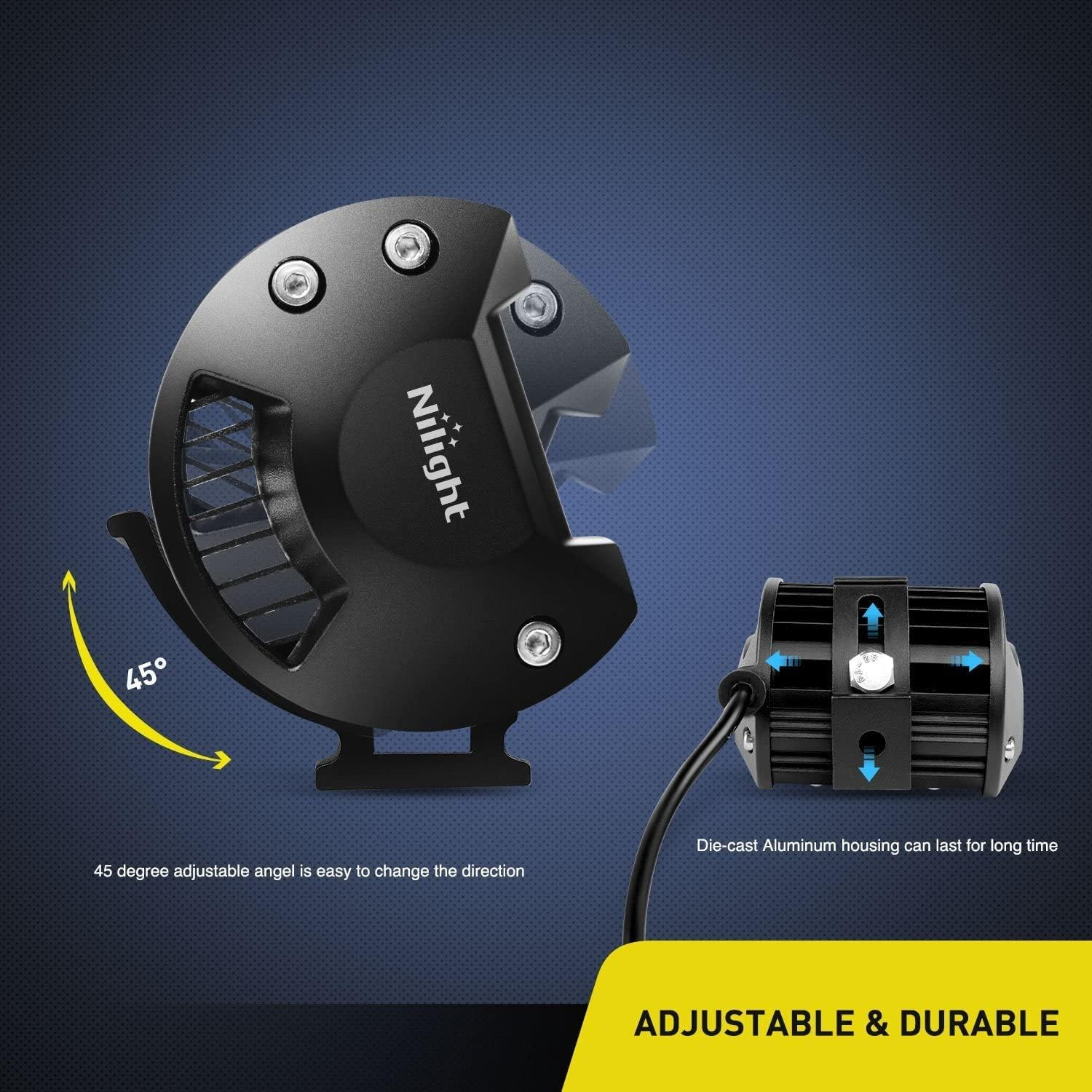 Nilight 2PC 4Inch Triple Row Lights 60W Flood Spot Combo 6000LM Bar Driving Boat Led off Road Trucks with 12V On/Off 5 Pin Rocker Switch Power 16AWG Wiring Harness Kit-2 Leads