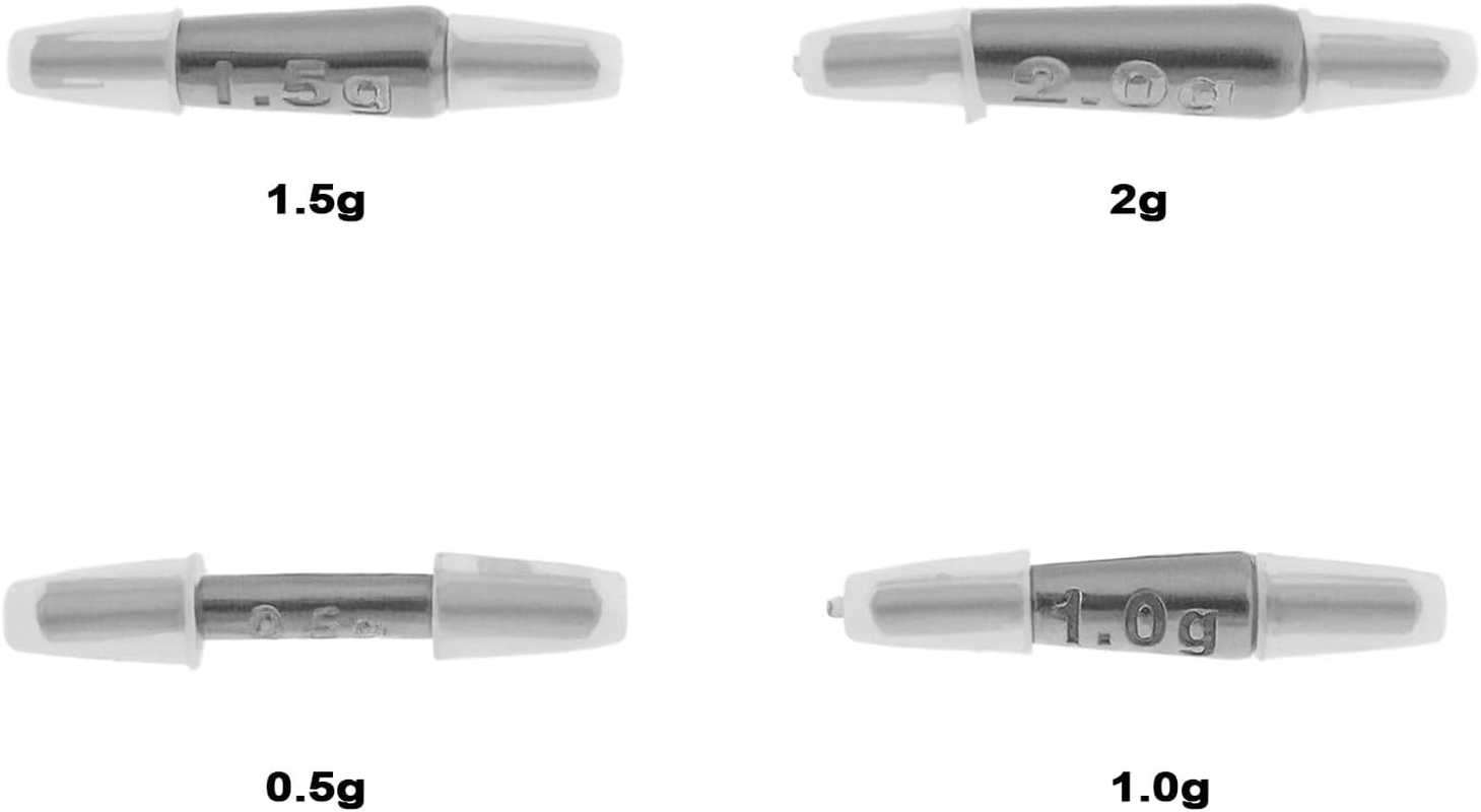 Be in Your Mind 8Pcs Locking Tungsten Sinkers 0.5G 1G 1.5G 2G Tungsten Steel Mixed Fishing Sinker Weights for Bass Pike Saltwater Freshwater image number 1