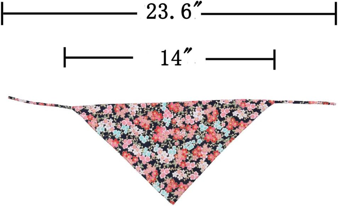 4 Pack Dog Bandanas Triangle Bibs Scarf Accessories Japanese Style Small image number 1