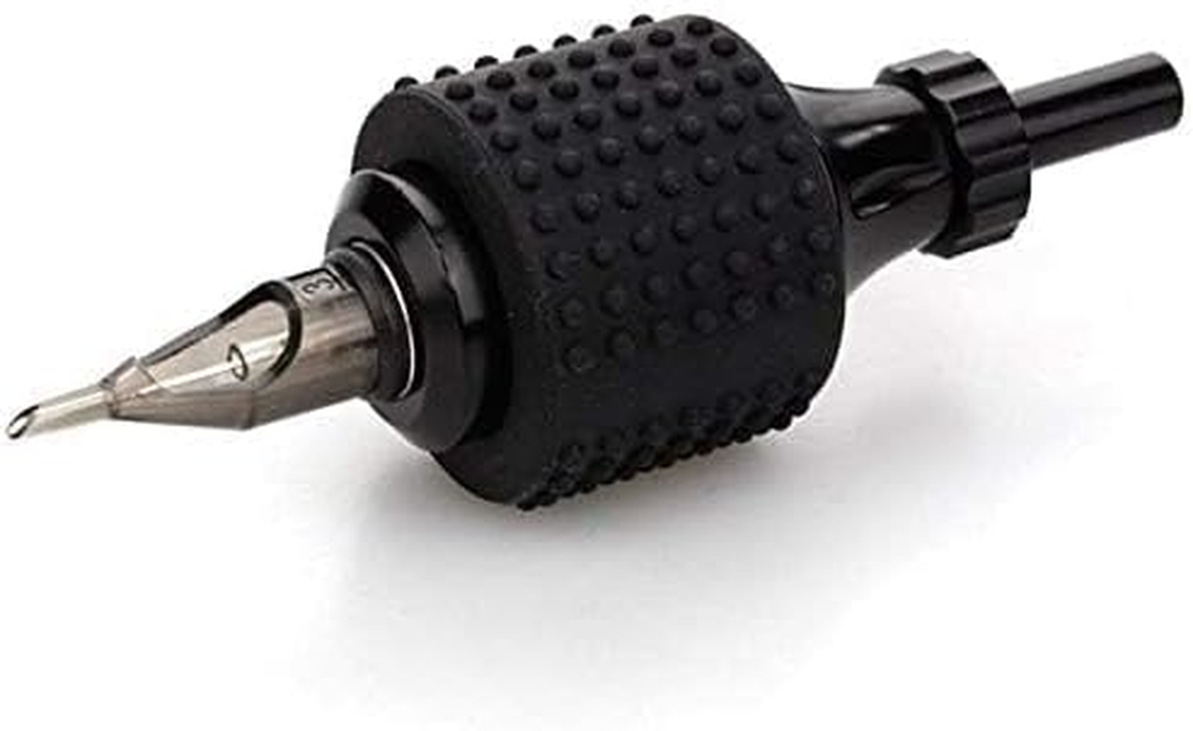 Black Food-Grade Silicone Tattoo Grip Cover - Dia 25X30Mm Professional Pen Sleeve | Non-Slip Grip Accessories for Tattoo Artists,Machine Parts, Professional Supplies (3.7X3Cm) image number 3