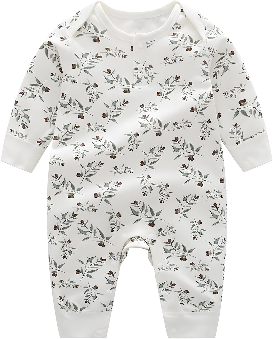 Cherie Kids 100% Organic Cotton Soft Baby Romper for Boys Girls Unisex, Long Sleeve, 0-24 Months image number 3