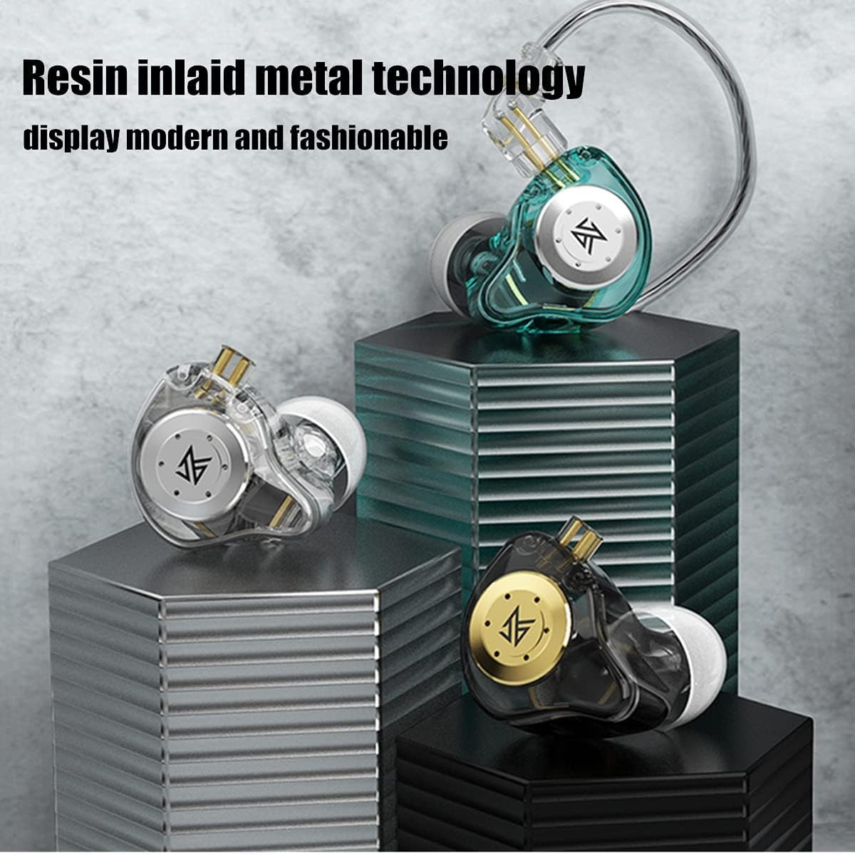 Yinyoo KZ EDX PRO Earphones Headphones with 1DD, EDX PRO Wired in Ear Earbuds Hifi Deep Bass Sound with 1DD New 10Mm Dynamic Driver over Ear Headset with Detachable Cable (White, without Mic) image number 6