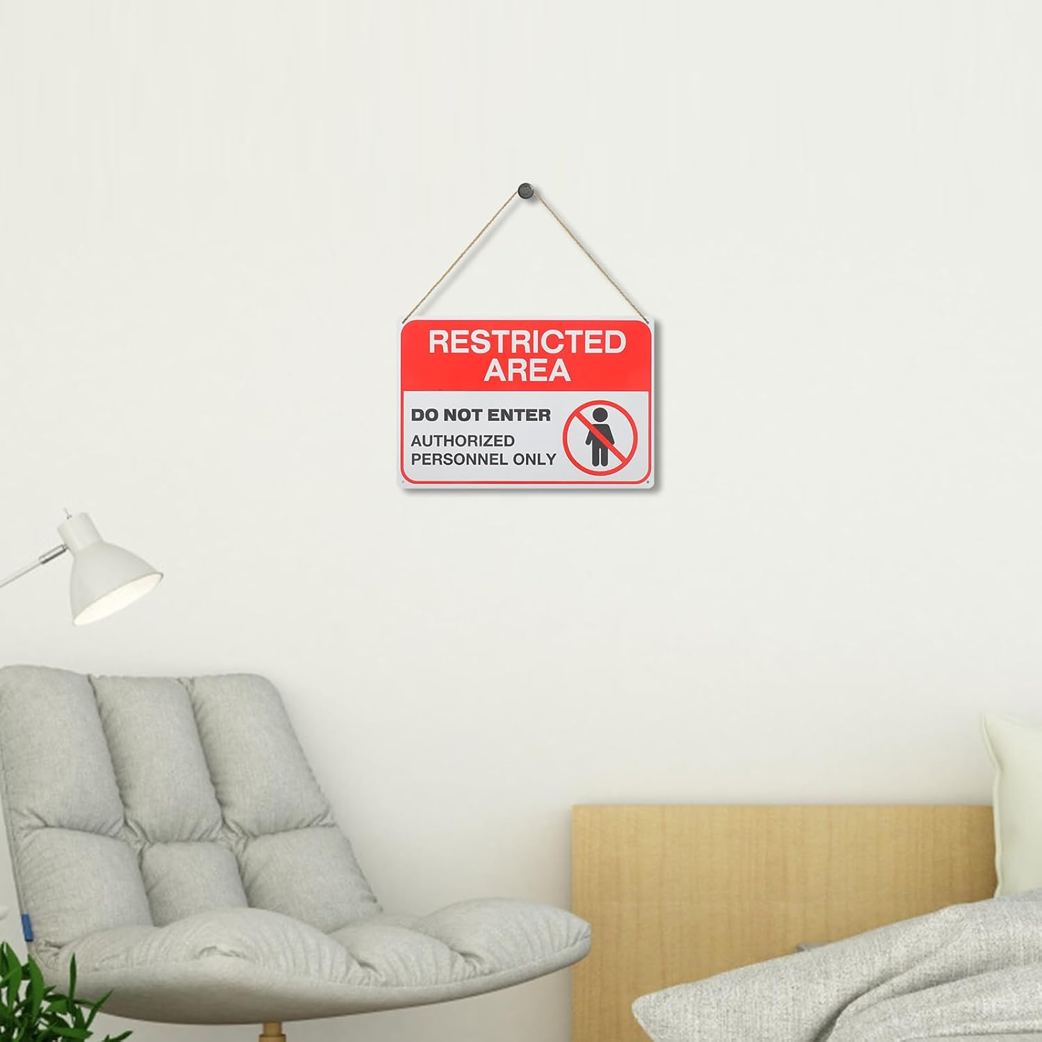 Gatuida Do Not Enter Warning Sign - Iron Safety Caution Sign For, Garden, Office, Indoor Outdoor Use, 11.8" X 7.9" image number 5