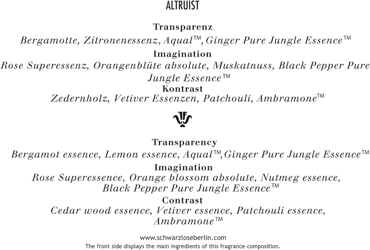 J.F. Schwarzlose Berlin Unisex Eau De Parfum Altruist 1.7 OZ image number 5