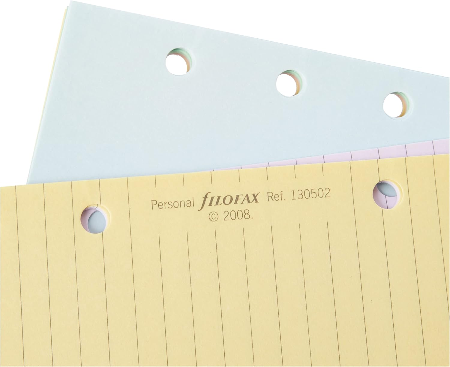 Filofax 130502 Personal Assorted Coloured Notepaper Plain and Ruled Value Pack 100 Sheets (95Mm X 171Mm) image number 3