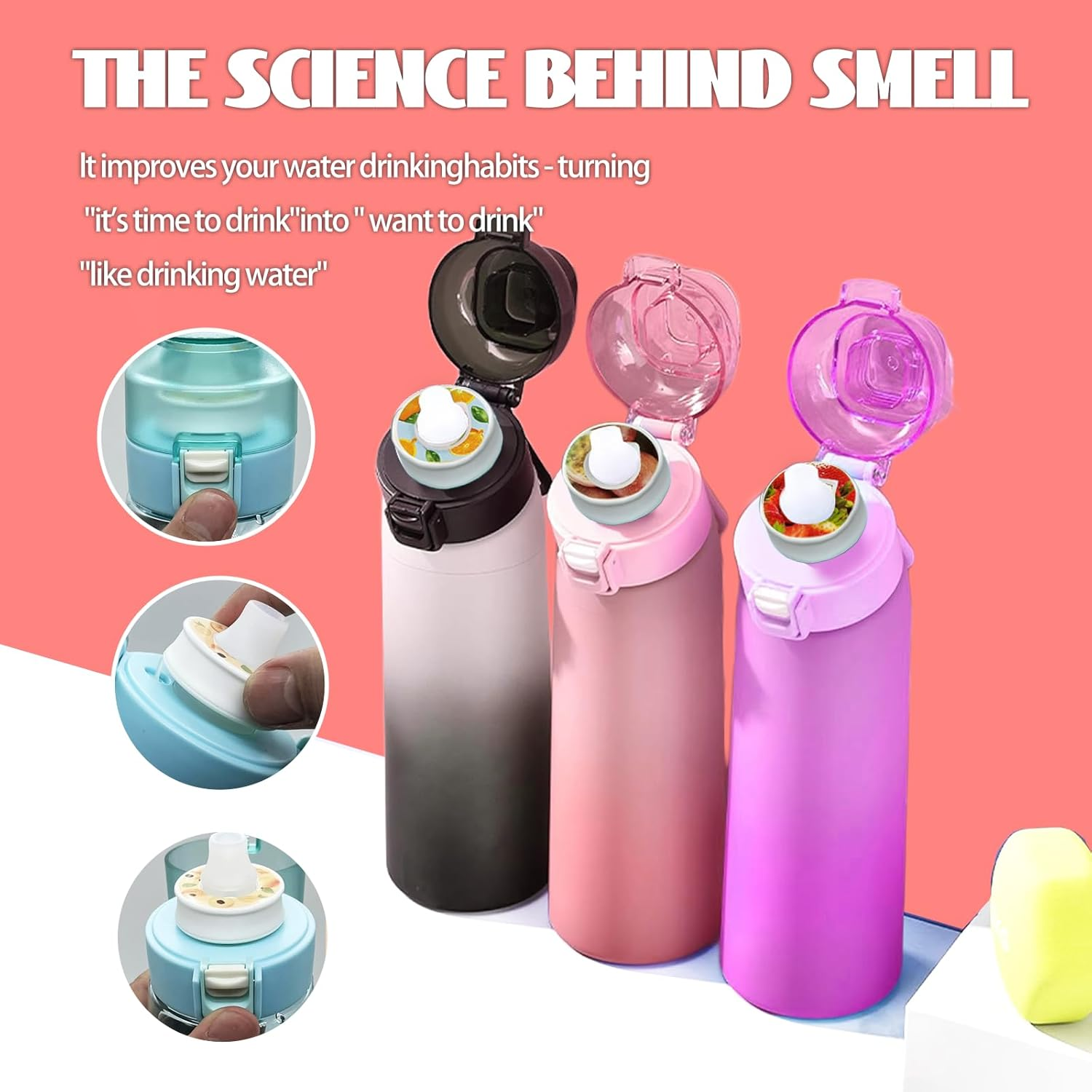 7Pack Scent Water Bottle Pods Zero Calorie Zero Sugar Reusable Scented Rings 70 Oz/2 L of Water image number 4