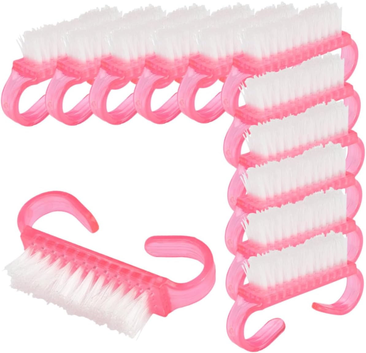 PACKOVE 12Pcs Nail Art Dust Brush Hand Grip Nail Cleaning Manicure Supplies for Fingernail Cleaning Small Plastic for Manicure image number 1