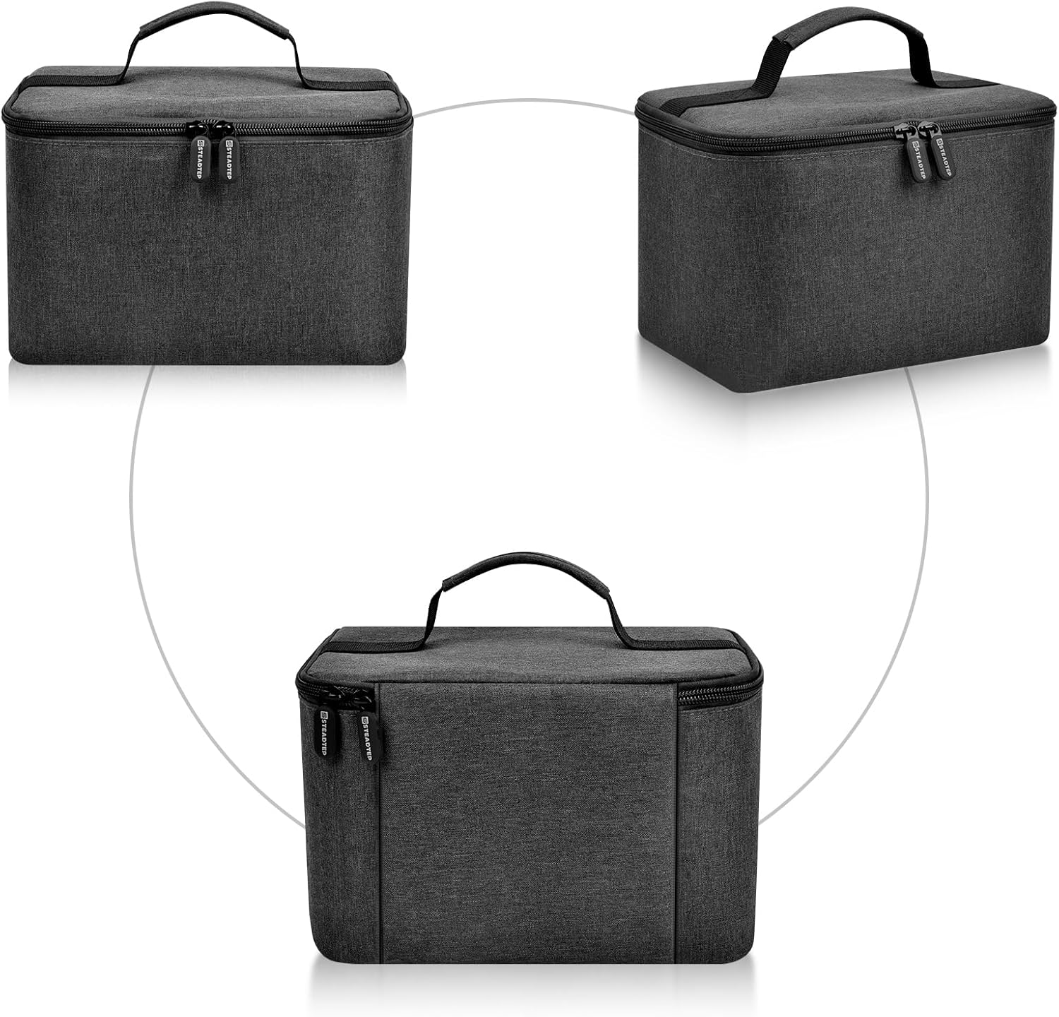 Steadtep Digital Hand Mixer Carrying Bag for Kitchenaid 5/6/ 7/9 Ultra Power Speed Hand Mixers, Portable Travel Storage Case Bag with Handle for Kitchen Aid Mixer Accessories (Box Only) - Grey image number 3