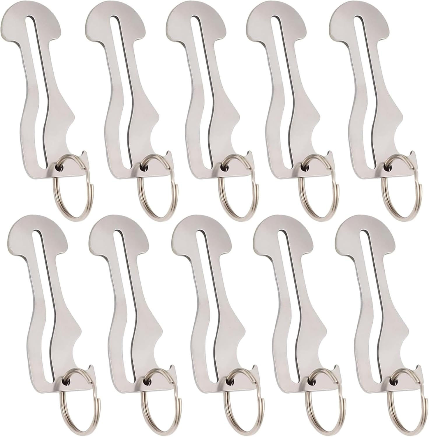 Stainless Steel Trolley Key & Shopping Trolley Token - Portable Unlock Key Ring for Supermarket & Convenience Store 10Pcs