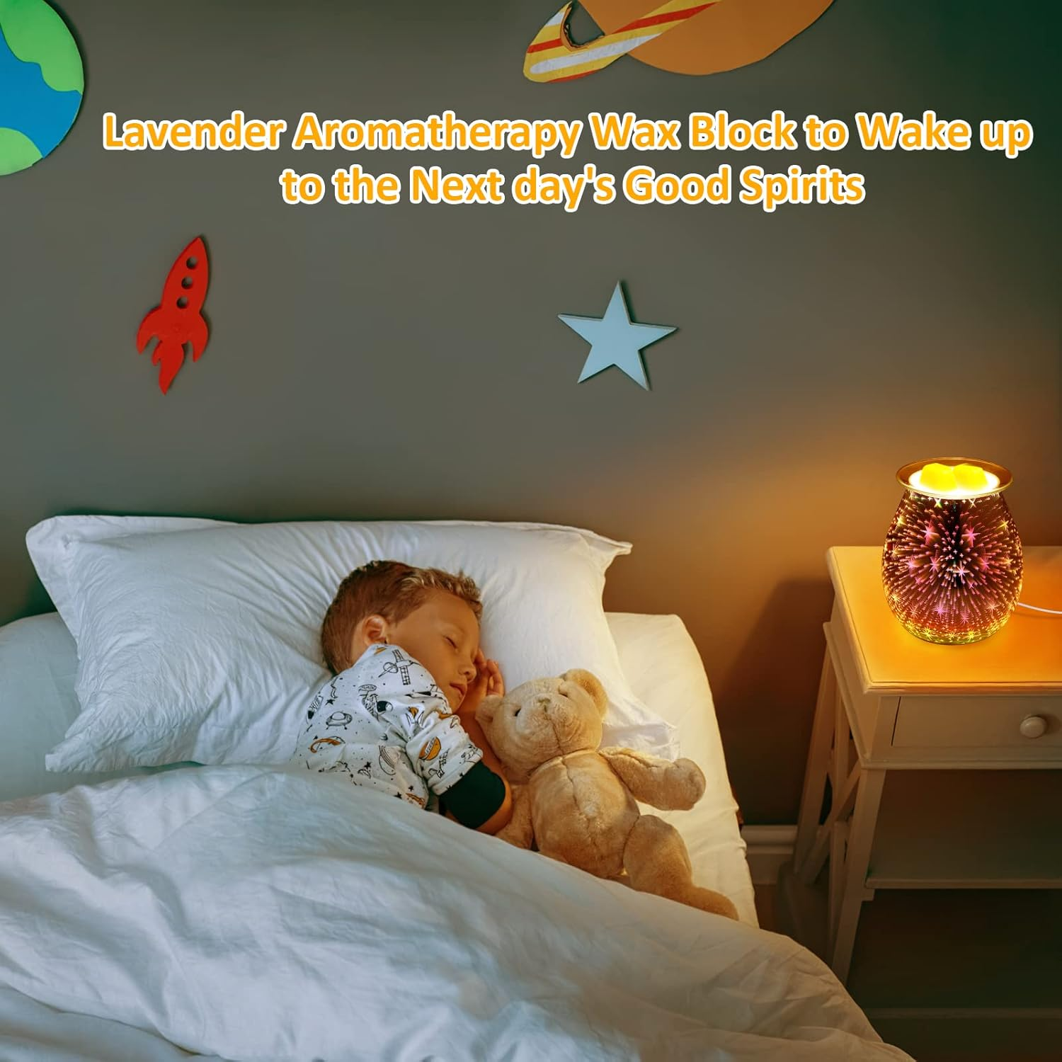 Electric Glass Oil Burner, Electric Oil Burner for Wax, 3D Fireworks Aroma Lamp, Touch Control, Night Light, Aroma Lamper Decoration for Home, Office, Bedroom, Living Room, Gifts image number 5