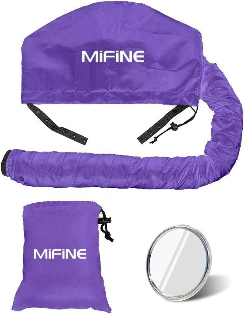 Bonnet Hood Hair Dryer Attachment - Adjustable Extra Large Bonnet Hair Dryer for Hand Held Hair Dryer with Stretchable Grip and Extended Hose Length (Purple) image number 3