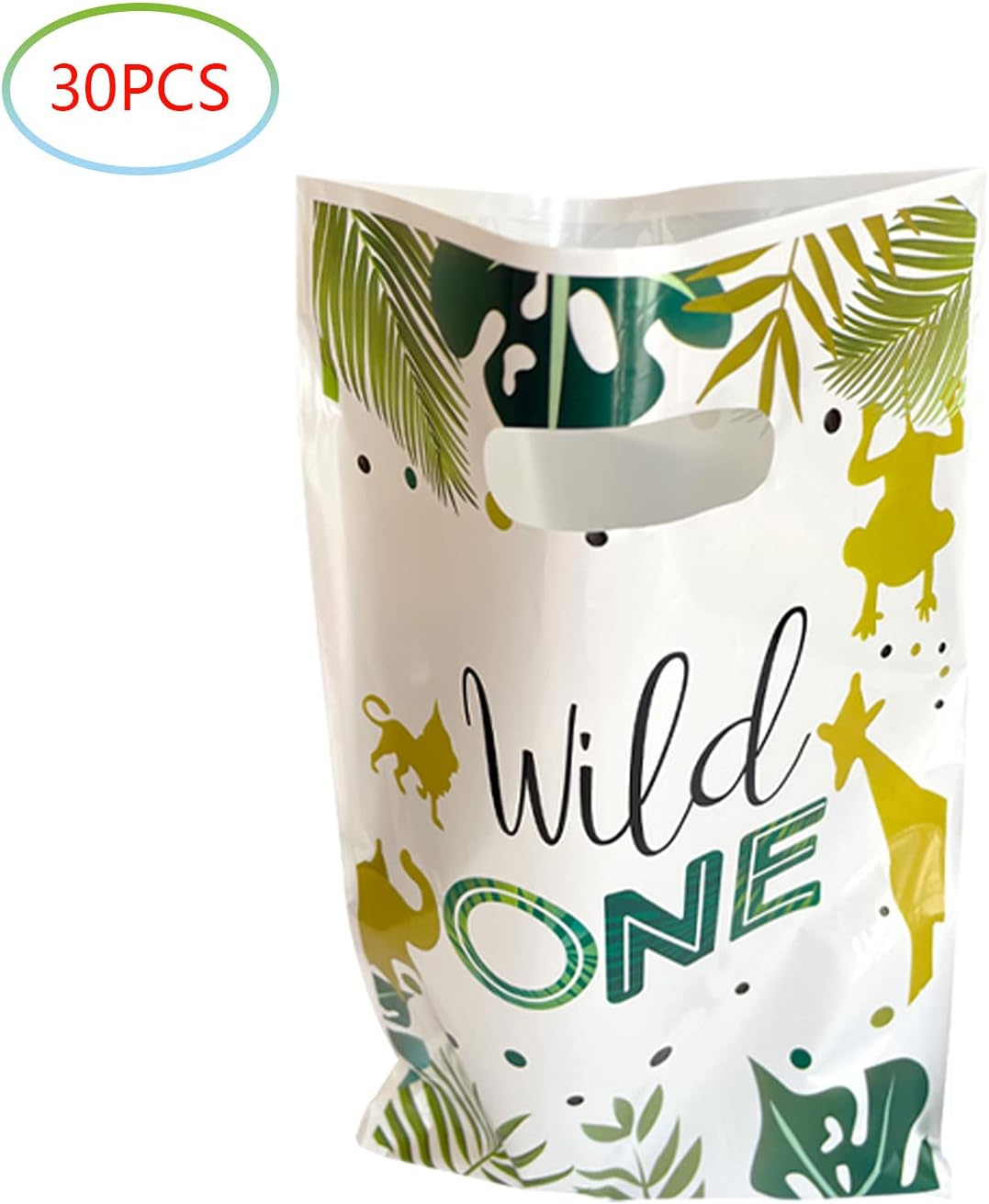 30 Packs Wild One Jungle Safari Party Gift Bags, Favors, Candy Bags, Decorations for Kids Birthday Party Supplies image number 4