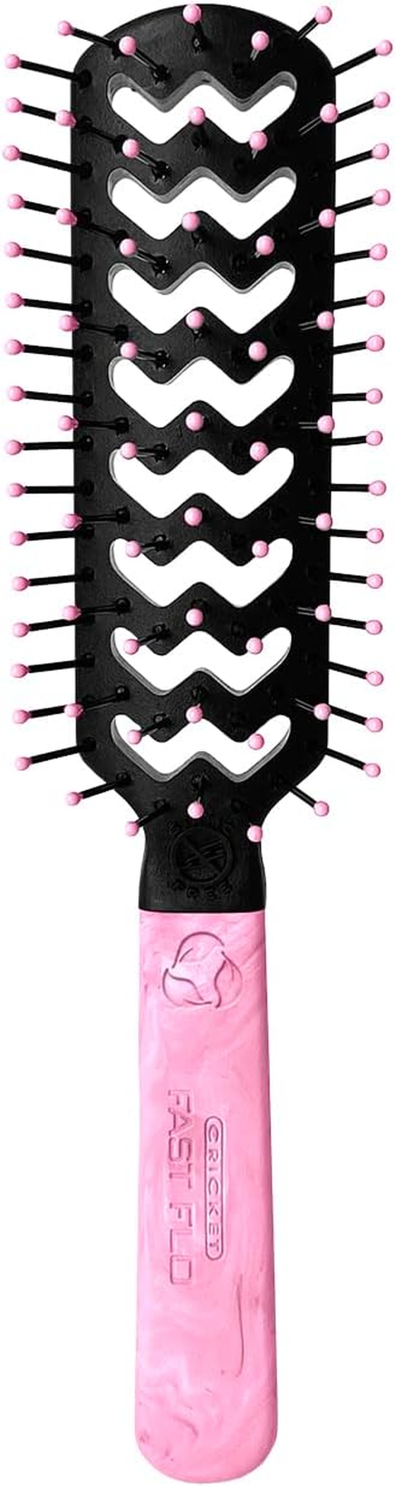 Cricket Static Free Fast Flo Pretty Karma Vent Hair Brush for Blow Drying, Styling and Detangling for All Hair Types, Eco Friendly, Recycled Materials, Pretty Trashy - Pink image number 3