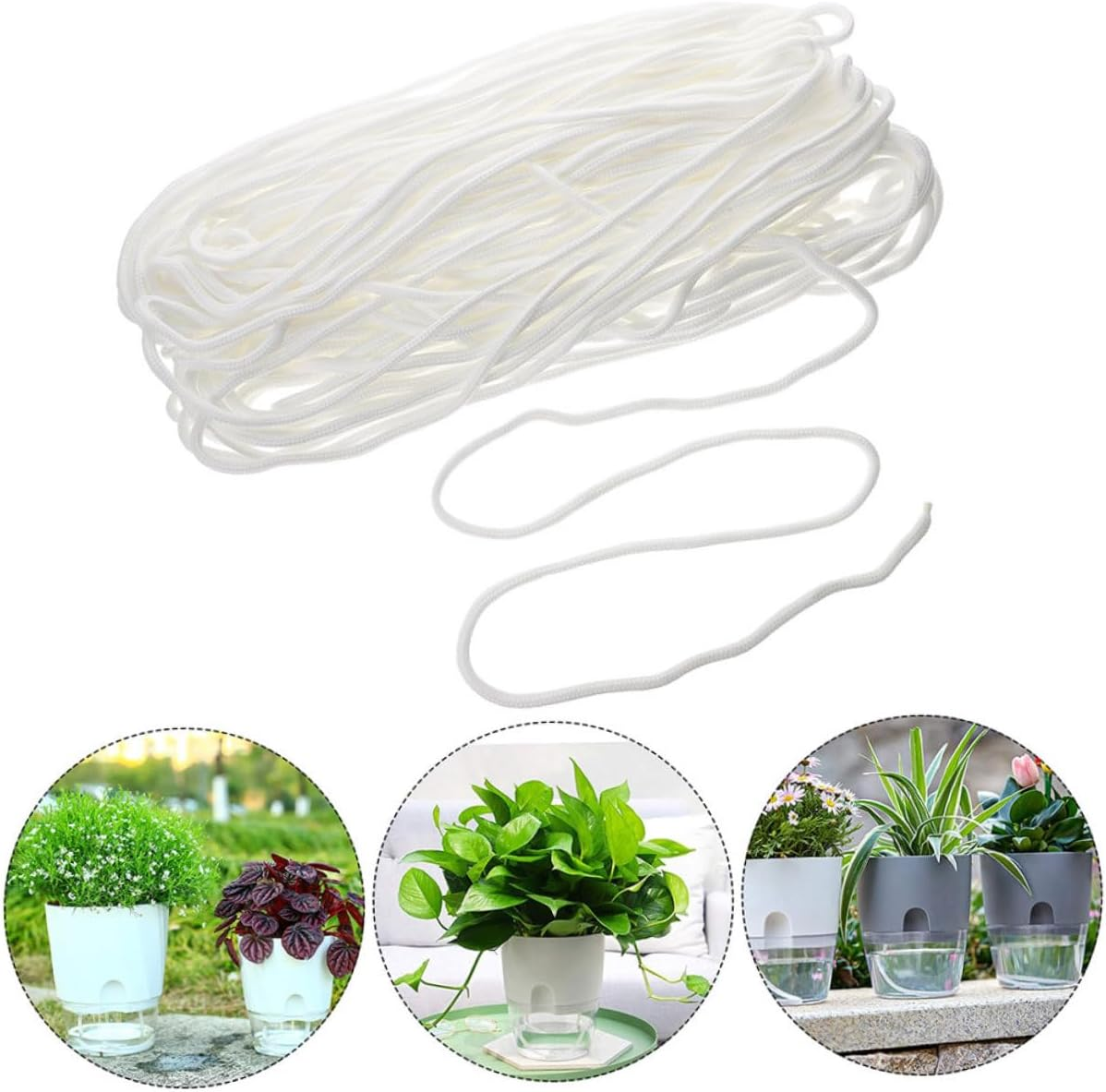 Gardening Cotton Rope Accessories for Self Pot Systems Automatic Device Supplies Indoor Potted Plant Wick Cord Absorbent Cotton Cord for Hydroponic Supply and Garden Plant Care image number 4