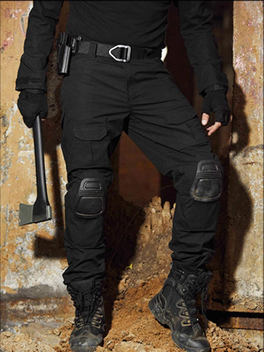 HARGLESMAN Men'S Tactical Military Pants Amry Uniforms Combat Trousers and with Knee Pads image number 6