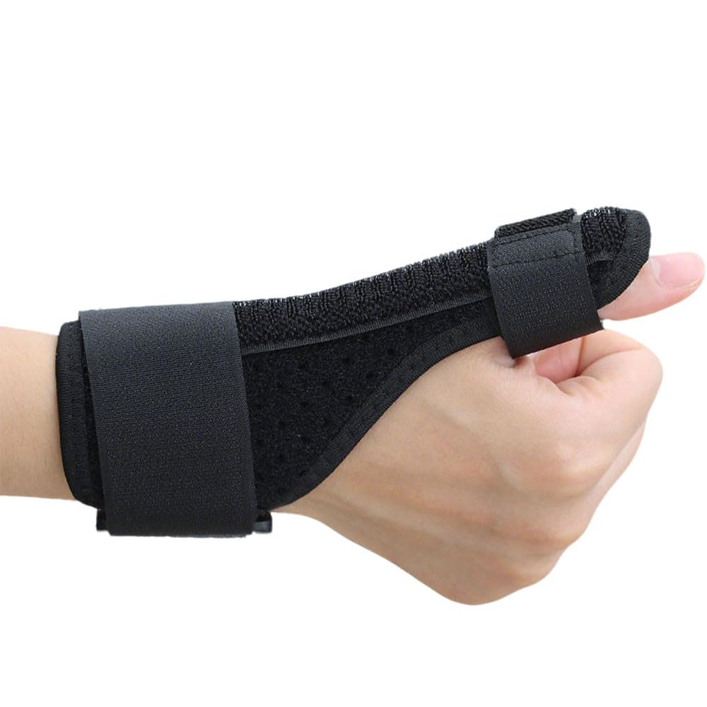Thumb Brace for Arthritis & Sprains - Reversible Thumb Spica Splint,Adjustable Wrist Support for for De Quervains Tenosynovitis, Tendonitis , Carpal Tunnel and Recovery- Fits Left/Right Hands, Men & Women,Black image number 3