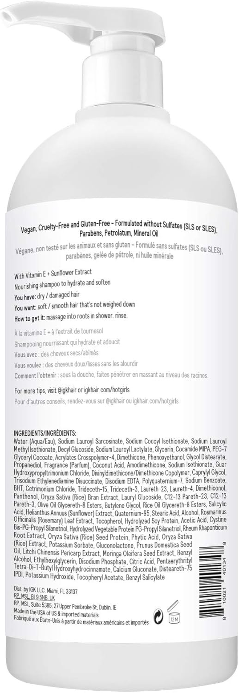 Hot Girls Hydrating Shampoo by IGK for Women - 33.8 Oz Shampoo