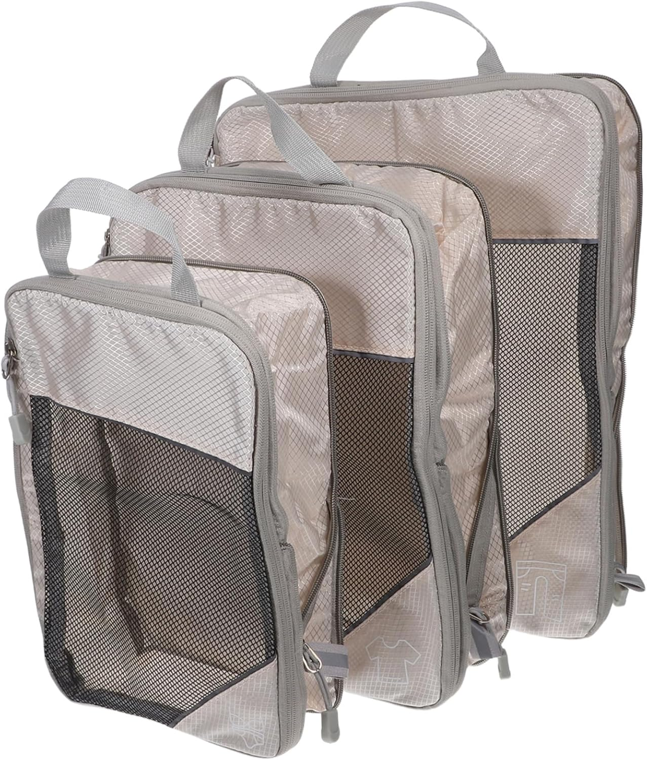 PACKOVE 3PCS Travel Expandable Compression Packing Cubes Lightweight Luggage Organizers for Clothes Shoes Toiletries Efficient Space Management
