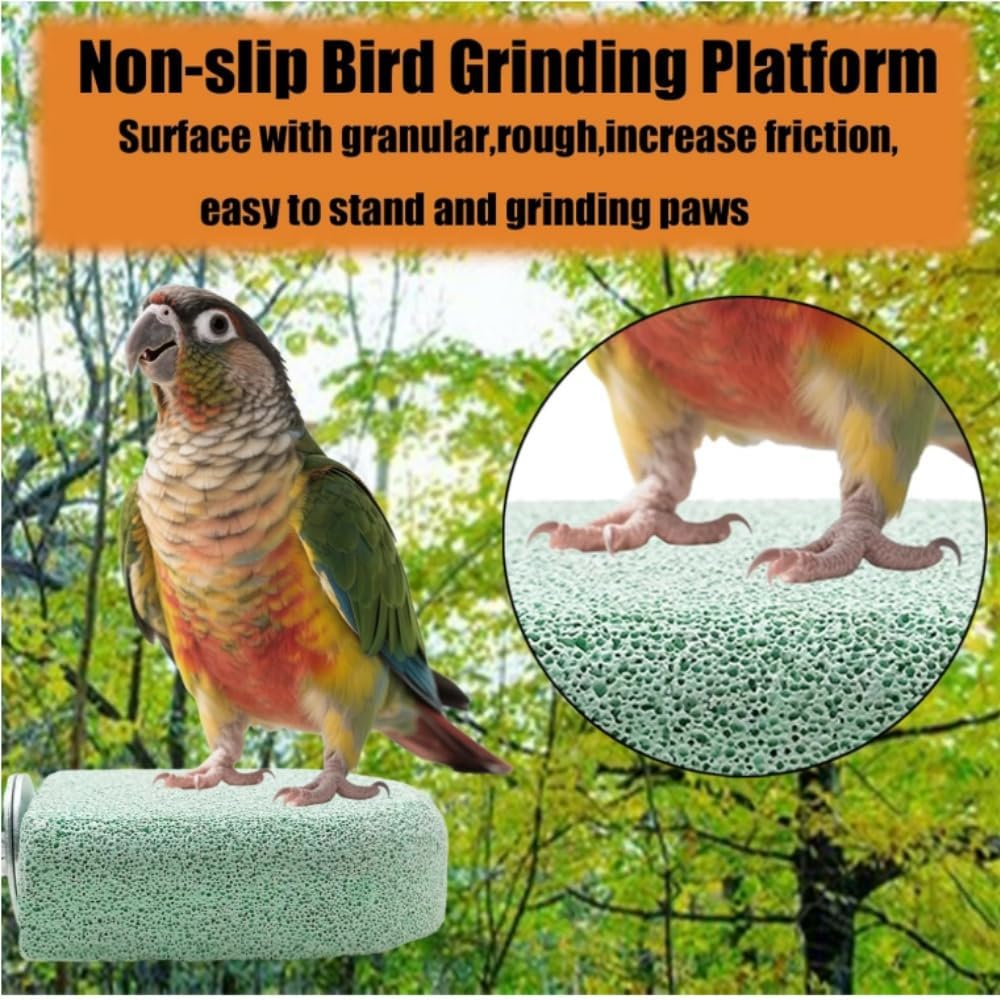 Goxfaca Bird Cage Perch Stand with Grinding Stone, 4-Piece Platform Set, Claw Trimmer for Budgies, Parakeets, Cockatiels, Conures image number 3