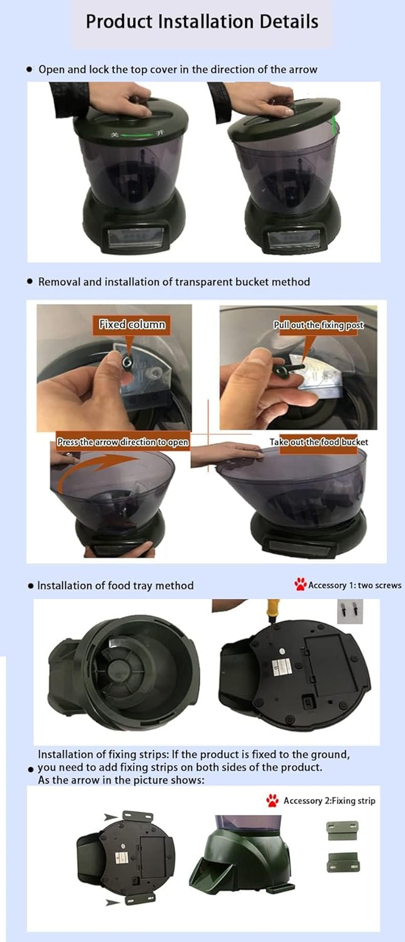 TEMU-SC 4.5L Pond Feeder, Automatic Fish Feeder for Pond, Automatic Koi Fish Feeder for Pond Outdoor, Fish Feeder Automatic Dispenser(Battery Powered) - 4.5L image number 3