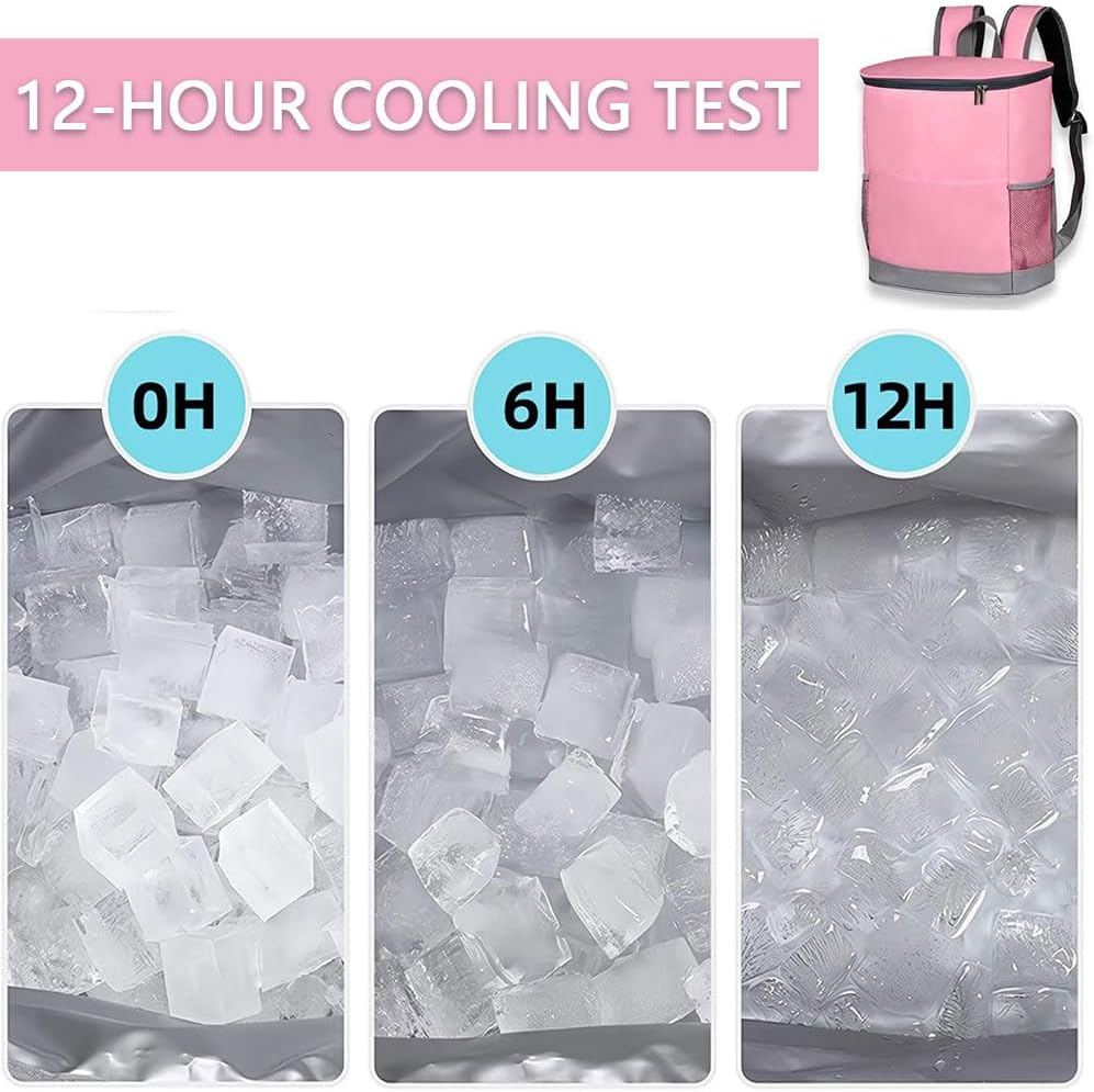 Women&rsquo;S Insulated Cooler Backpack &ndash; Leakproof Waterproof Soft Cooler Bag for Travel, Beach, Hiking, Picnic &ndash; Lightweight Thermal Backpack for Hot & Cold Food and Drinks &ndash; Pink image number 4