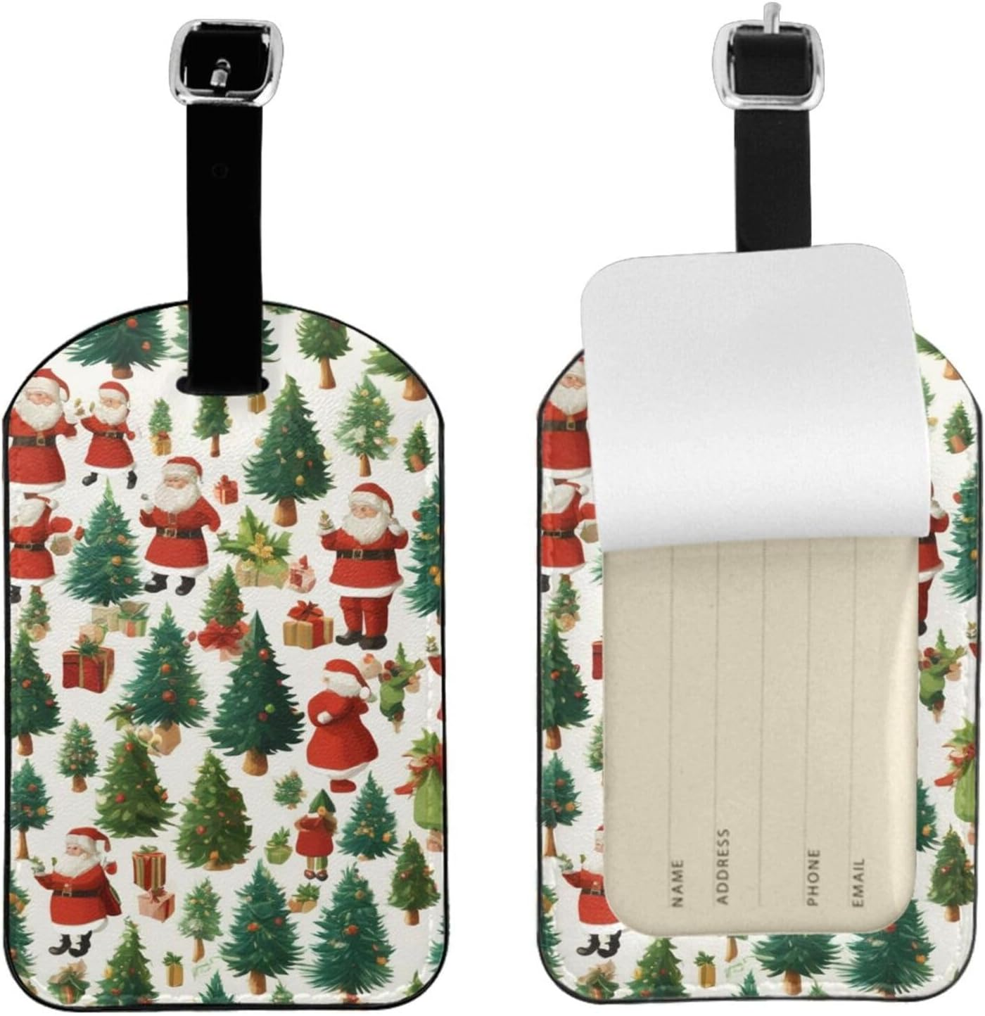 Merry Christmas Happy Print Elegant Tag Stylish Tag Luggage Tag 4.3 X 2.76 Inch for Suitcases Travel Bags image number 3