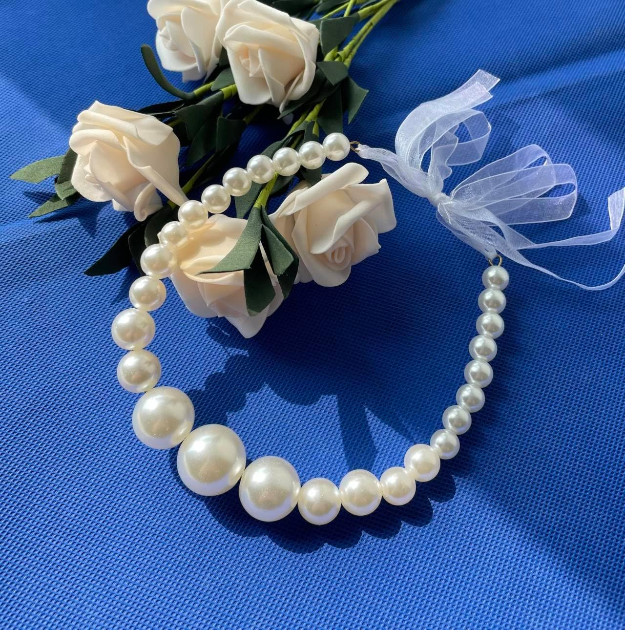 SINLOV Bridal Wedding Hair Band Vintage Bridal Pearl Headband Faux round Peal Pearls Hair Vine Headpiece Hair Accessories Headband for Women image number 3