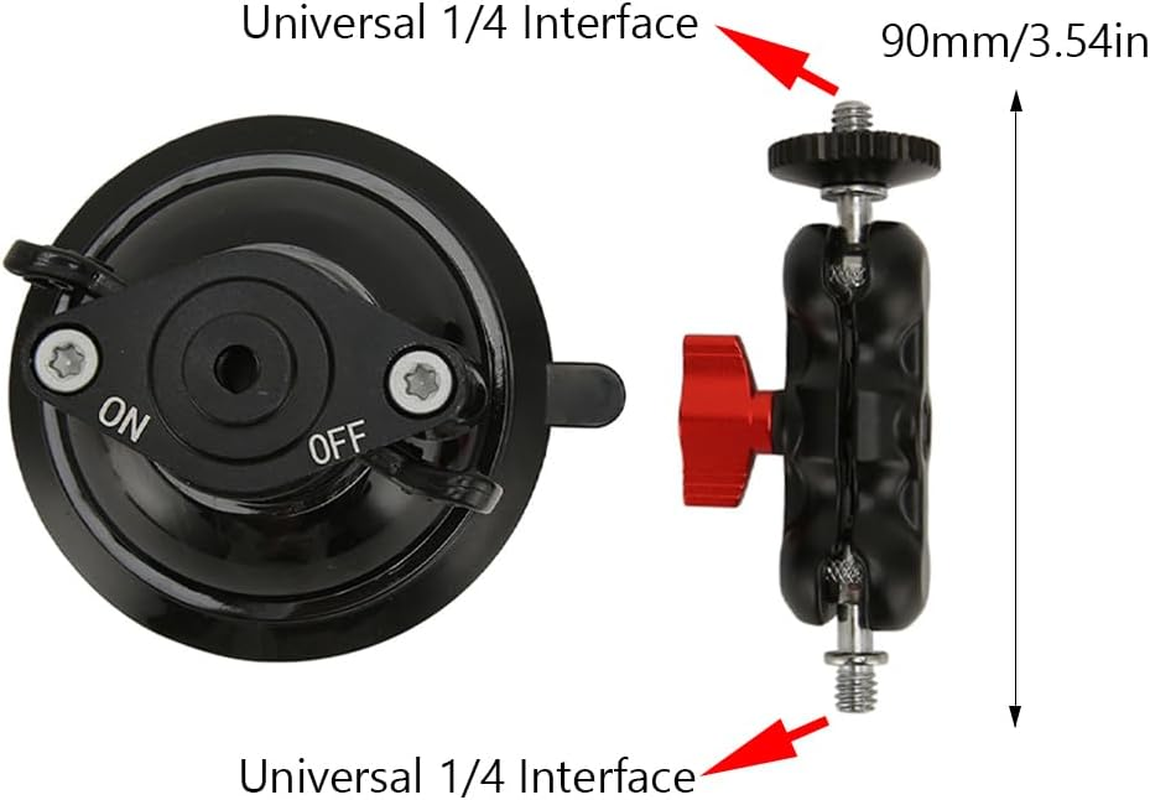Camera Suction Cup Mount Ball Head Magic Arm Windshield Dashboard Action Holder Mounting Holes Cameras Boat Window Compatible Mount image number 2