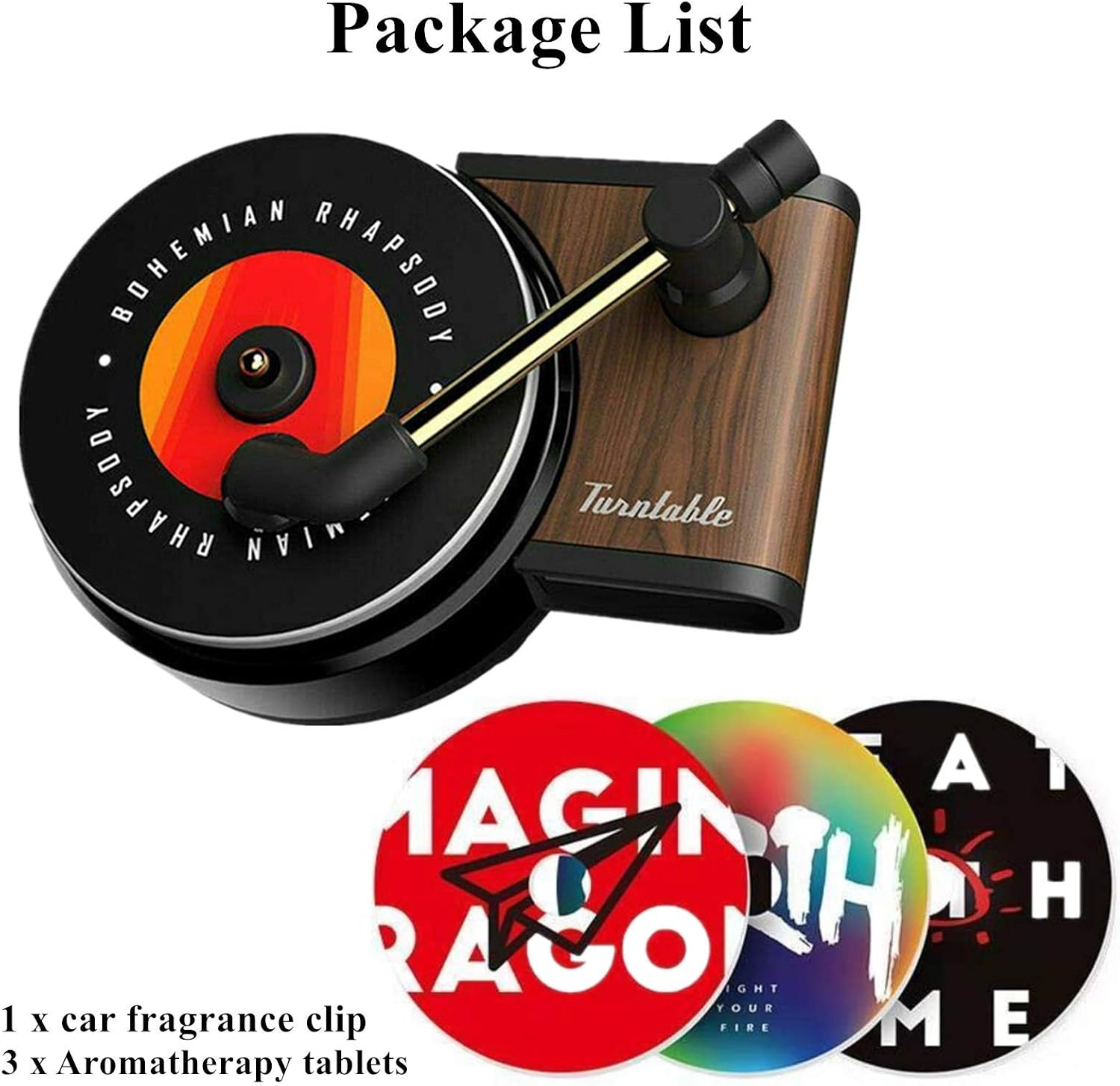 Car Air Freshener, Nataliey Record Player Design Car Perfume Car Retro Record Player Air Fresh Clip Perfume Auto Air Vent Outlet Diffuser Decor Smell Diffuser image number 3