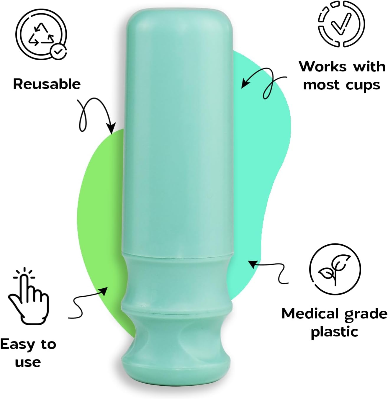 SHORDY Applicator Tool 2.0 with Lube for Menstrual Cups, Easy Insert, Reusable Period Cup Applicator Set Copa Menstrual Compact Kit for Women, Soft & Easy to Use, Works with Most Cups image number 1