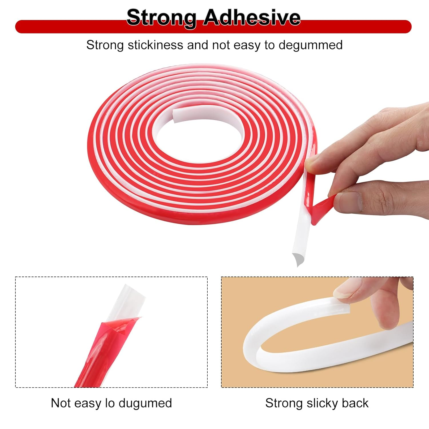 TECDW 3M Flexible Trim Caulk Strip, Quadrant Wall Molding Trim, Self-Adhesive Quadrant Trim, Peel and Stick Baseboard Trim for Wall Edge, Wall Corner, Floor, Tile Edge, Ceiling (12Mm X 9Mm) image number 1