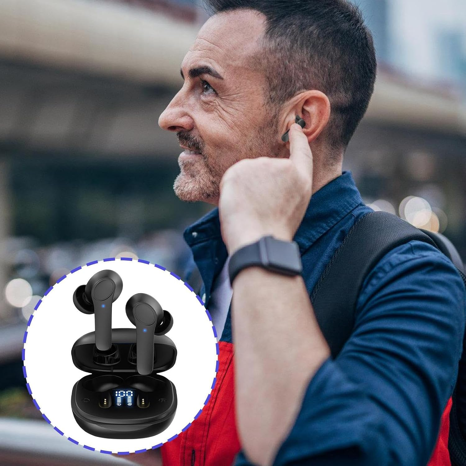 Language Translation Earbuds | Wireless Translation Earphones with 144 Languages 70 Dialects,Real Time Multicultural Interpreting Earbuds for Travel Conference Meeting Education School Tourism image number 6