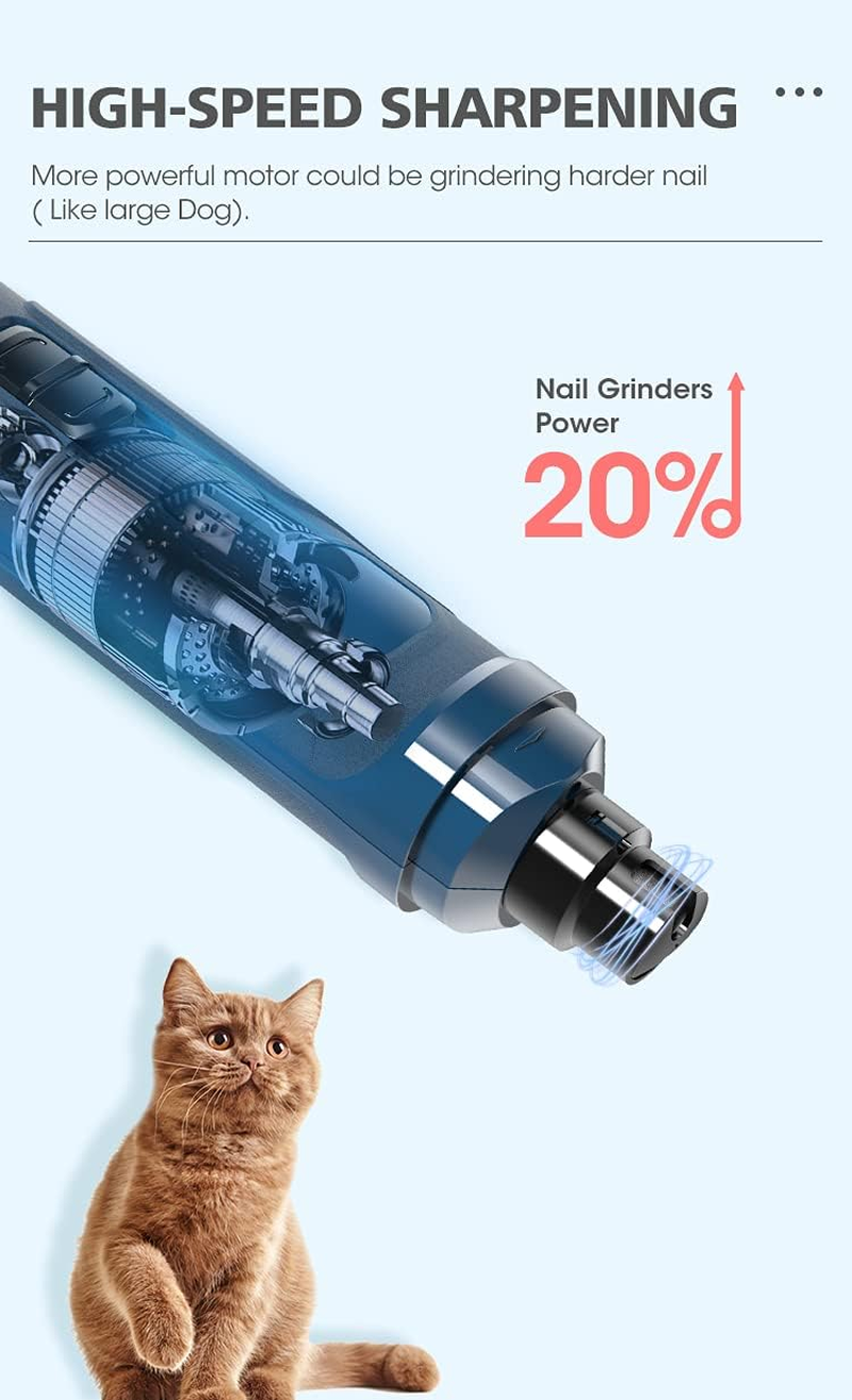 YES4PETS Electric Pet Dog Cat Quiet Nail Grinder Clipper Cutter Grooming Trimmer image number 2