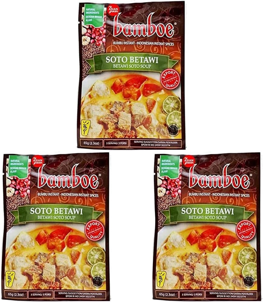 Bamboe Soto Betawi Jakarta Variety Beef Meats Soup Instant Seasoning 65 G