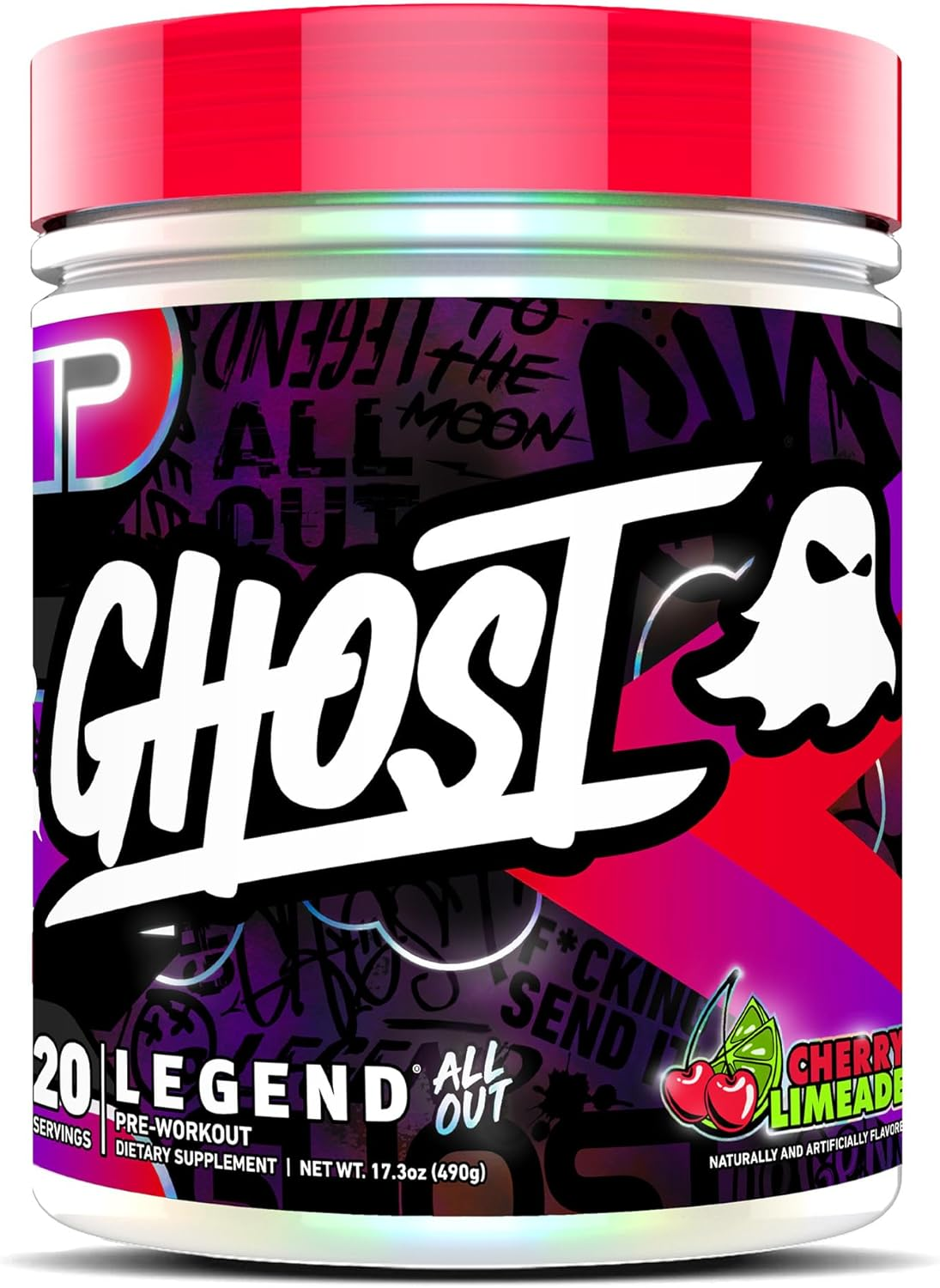 Ghost Legend All Out Pre Workout Supplement 20 Servings, Cherry Limeade