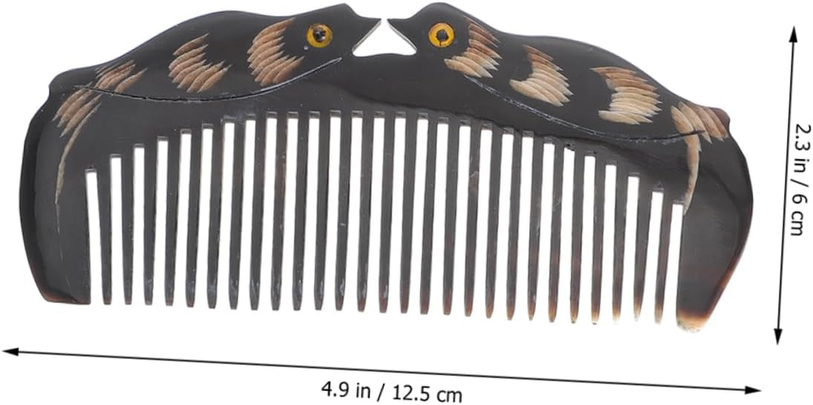 Beavorty 2Pcs Natural Ox Horn Comb Wide Tooth Curl Comb for Women Hair Styling Tool image number 1