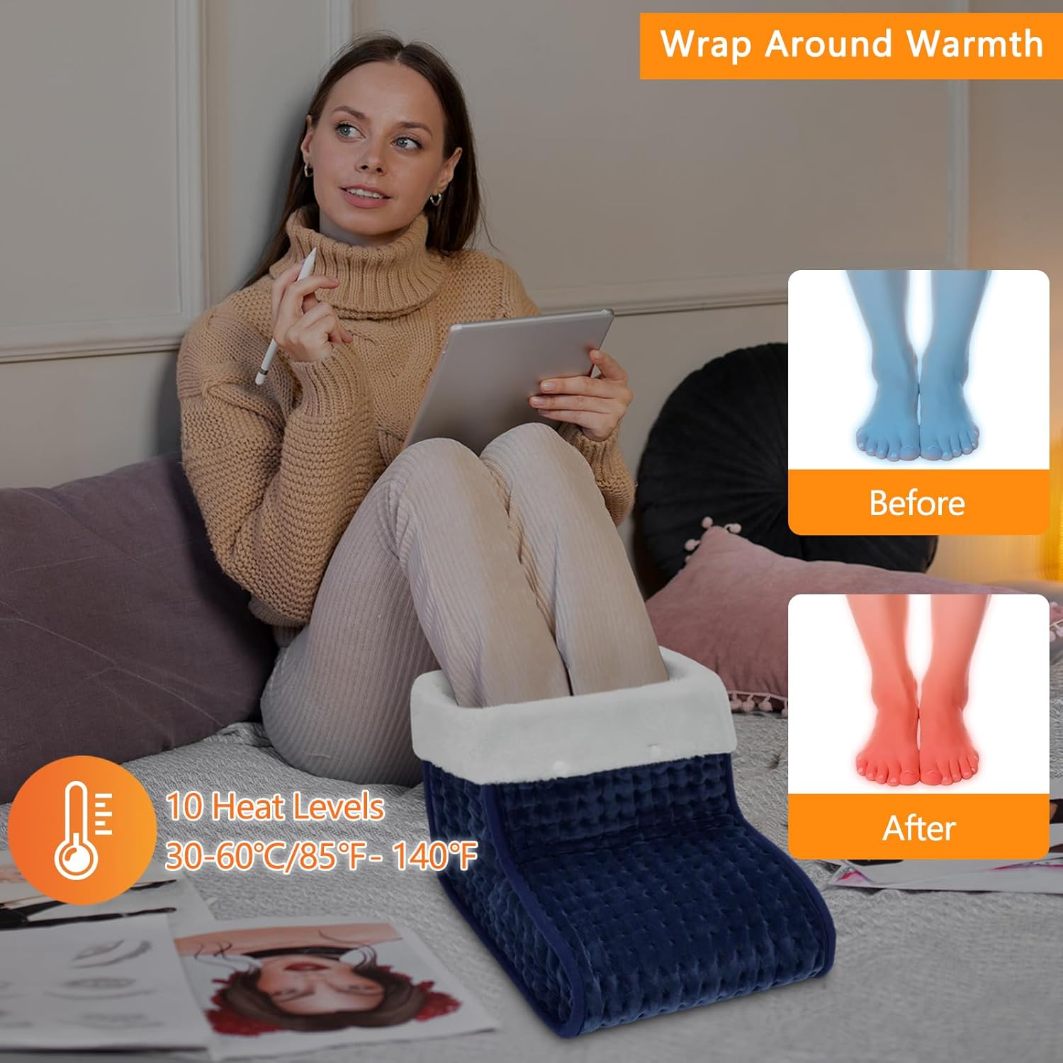 Electric Foot Warmer, Foot Warmer Heated for Men & Women