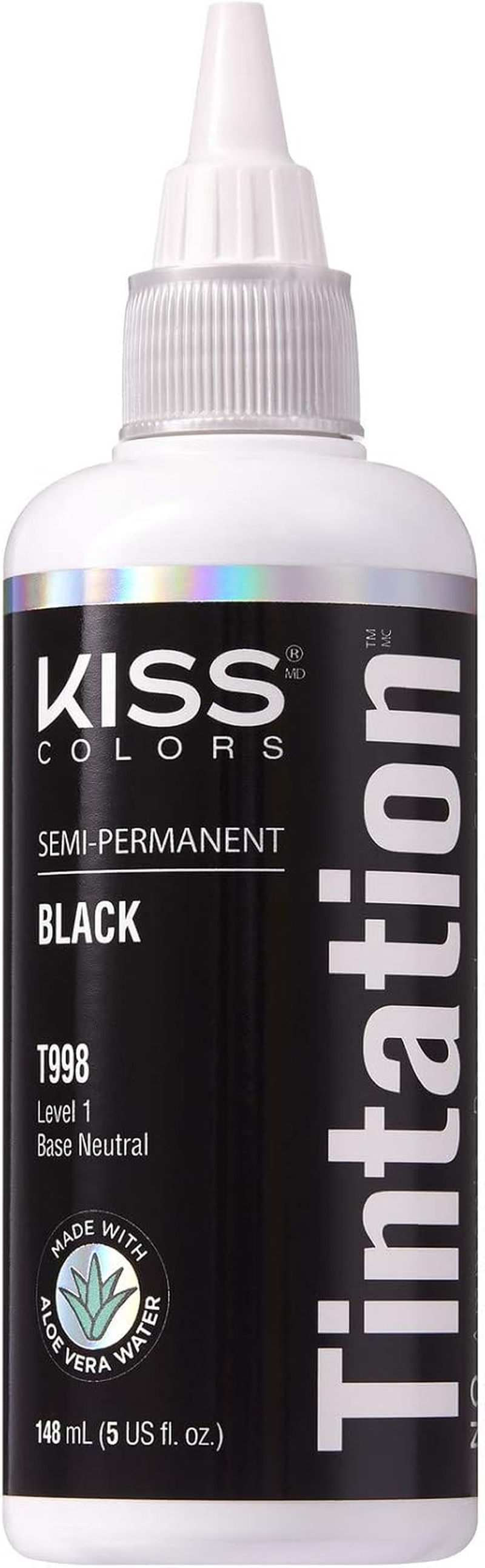 Kiss Tintation Semi-Permanent Hair Color Treatment Jet Black 148 Ml