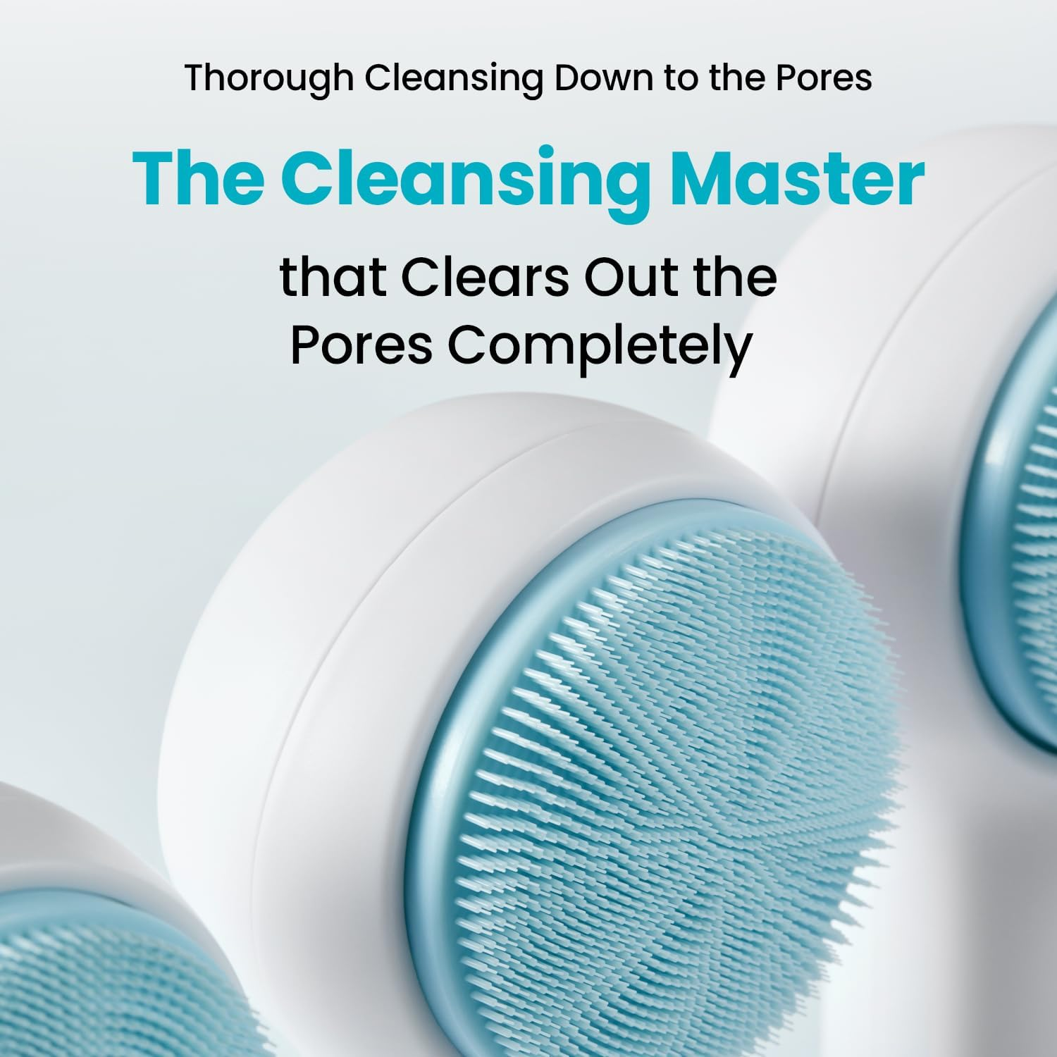 ILSO Pore Cleansing Master, Silicone Facial Brush, White Blue, Deep Cleansing Tool with 1,361 Micro-Bristles, 5.7X 2.1 X 1.1 Inches (146X54X30Mm) image number 6