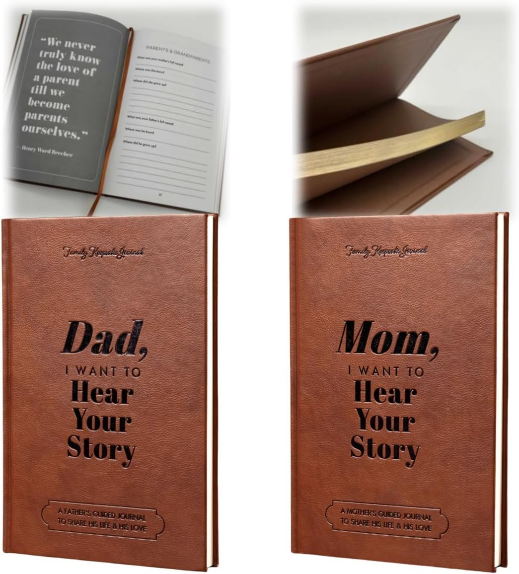 Mom, Story, Leather Wrapped Hardback, a Mother&rsquo;S Guided Journal to Share Her Life & Her Love, Great Gifts for Mom. (Mom)
