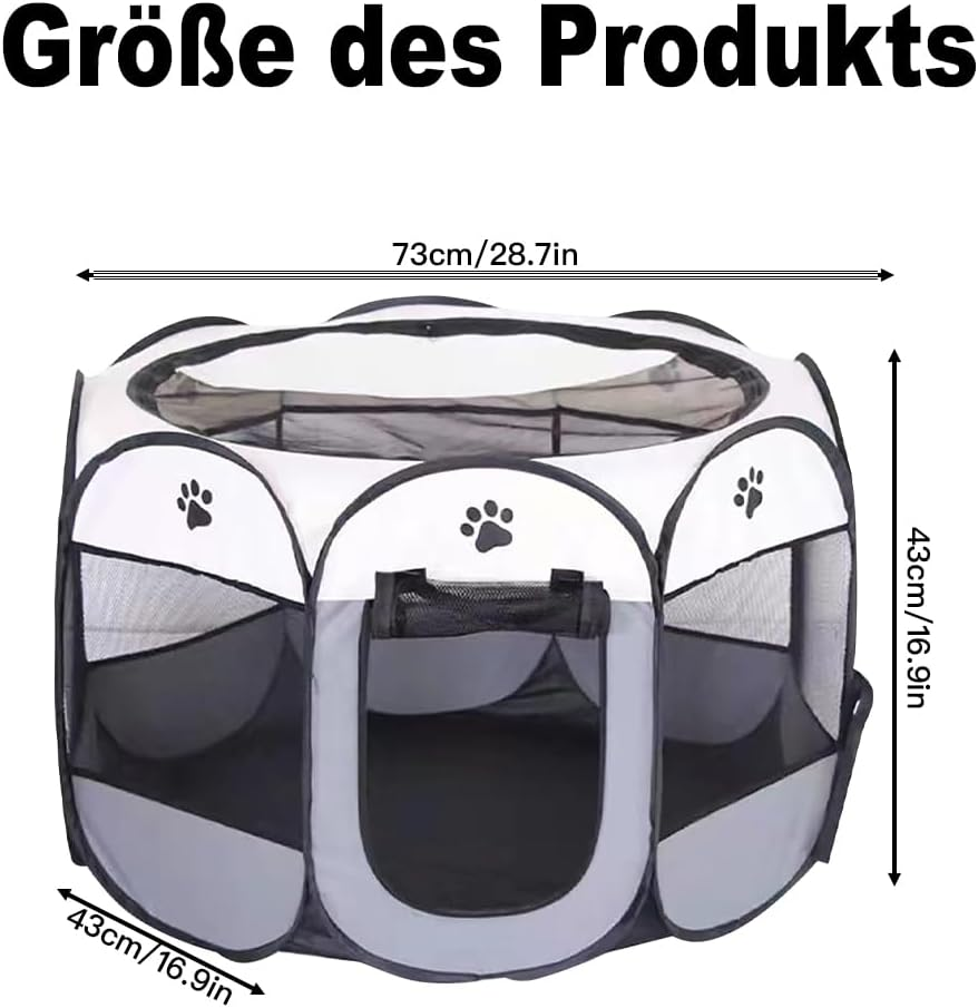 Duscdesp Portable Pet Dog Fence, Playpen Dog Products for Indoor and Outdoor Use, Waterproof Oxford Cloth Puppy Playpen, Suitable for Small Cats, Dogs, Rabbits (S-Blue) image number 2