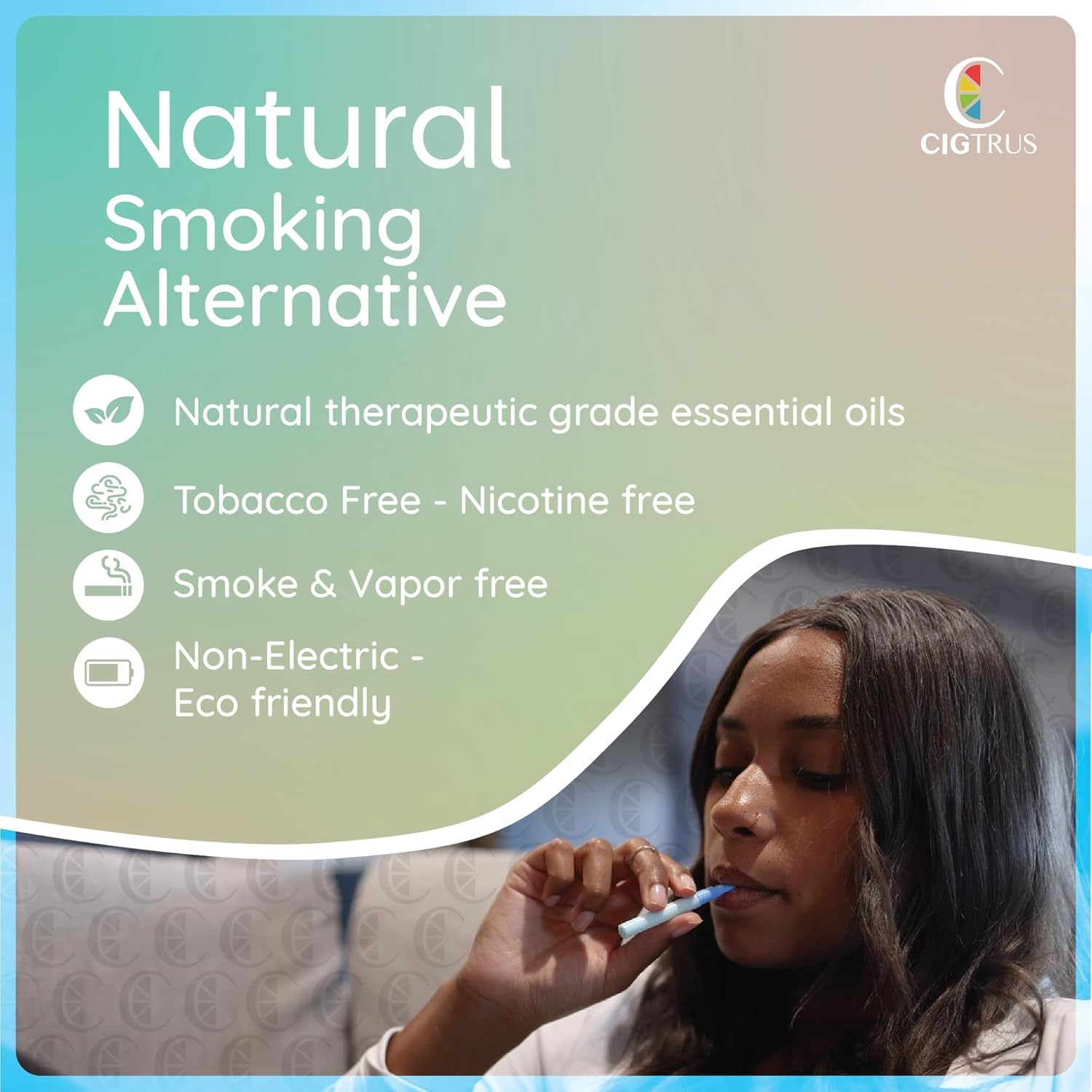 Cigtrus Smokeless Flavored Oxygen Air for a Better Life | Help Replace the Habit of Holding, Feel or Puff | Natural Support Icy Peppermint 3 Pack image number 3