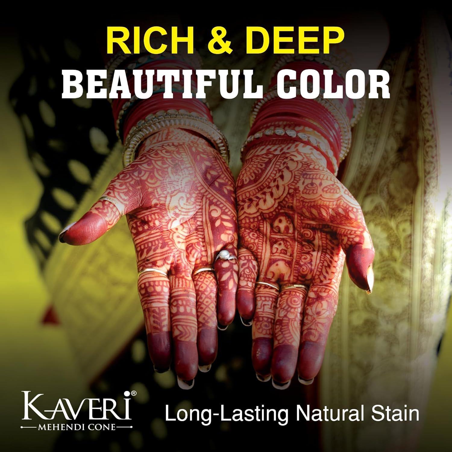 Kaveri Mehendi Cone Herbal Pure Leaves of Natural Henna for Hand Design on Festivals & Special Occasions (Pack of 12 Piece) image number 1