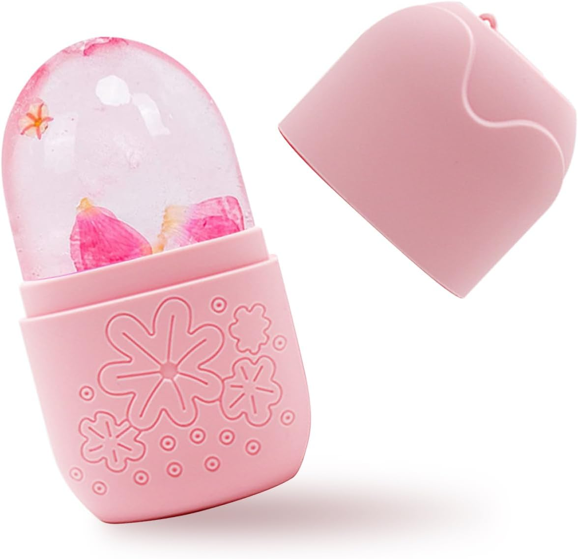 EKIND Silicone Ice Roller for Face and Eye Refillable Facial Massager Beauty Skin Care Tool Mold (Pink)