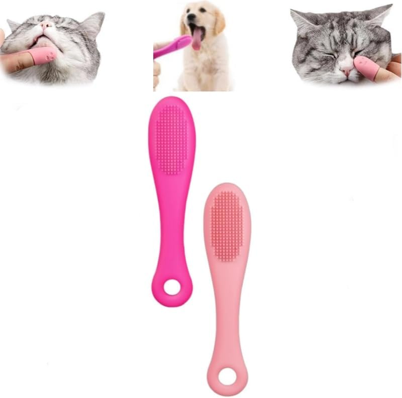 Cat Chin Brush,Silicone Scrubber for Cats Chin Cleaner,Finger Brush Silicone Pet Toothbrush, Cat Finger Toothbrush for Pet Dental Care,Finger Brushes Suitable for Puppies and Cats (B 2Pcs)