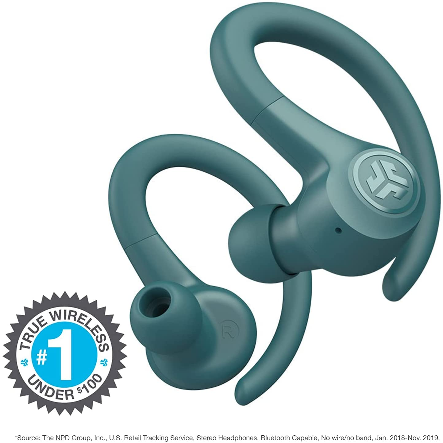 Jlab Go Air Sport, Wireless Workout Earbuds Featuring C3 Clear Calling, Secure Earhook Sport Design, 32+ Hour Bluetooth Playtime, and 3 EQ Sound Settings (Teal) image number 5