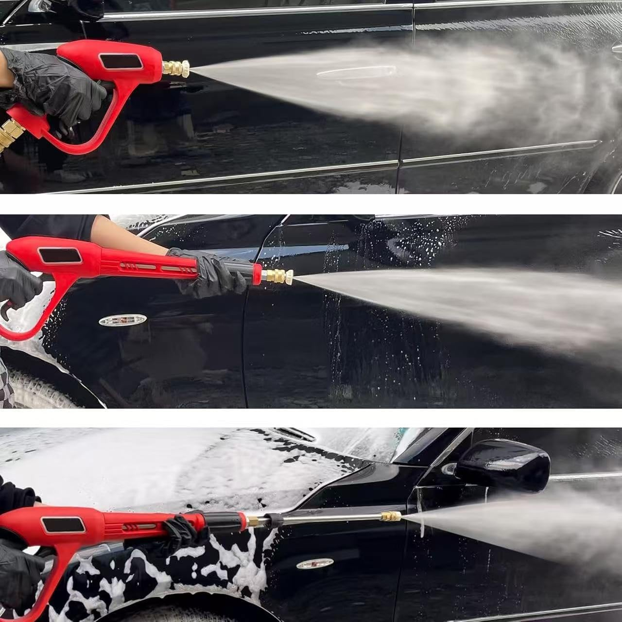 High Pressure Cleaning Gun, Replaceable Extension Pole, Upgraded Version, 5 Nozzle Spray Head, M22-14/M22-15, 3/8 Quick Connect, 4000 PSI image number 3